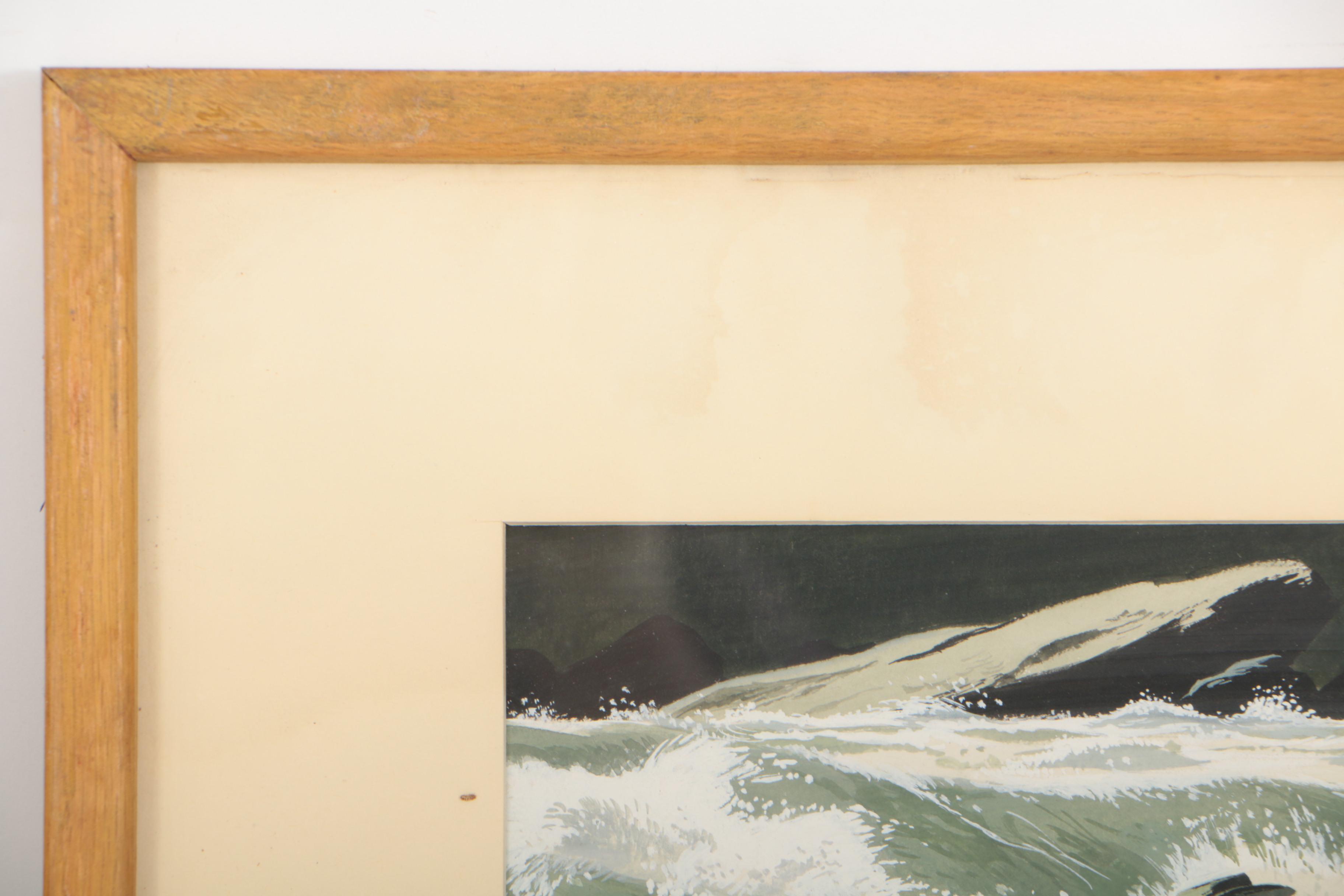 Al Muenchen Mid Century Gouache Illustration on Paperboard