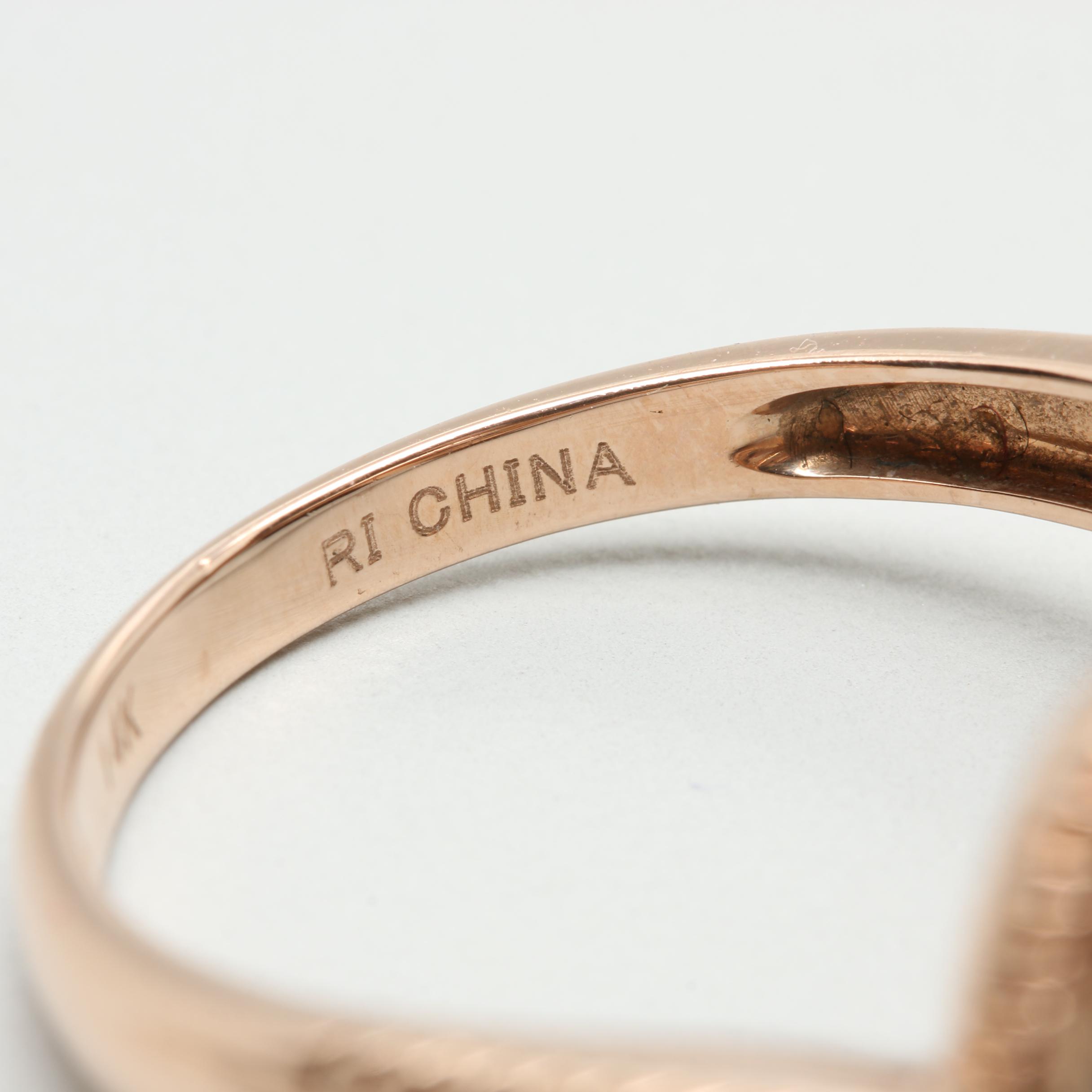 14K Rose Gold Morganite and Diamond Ring