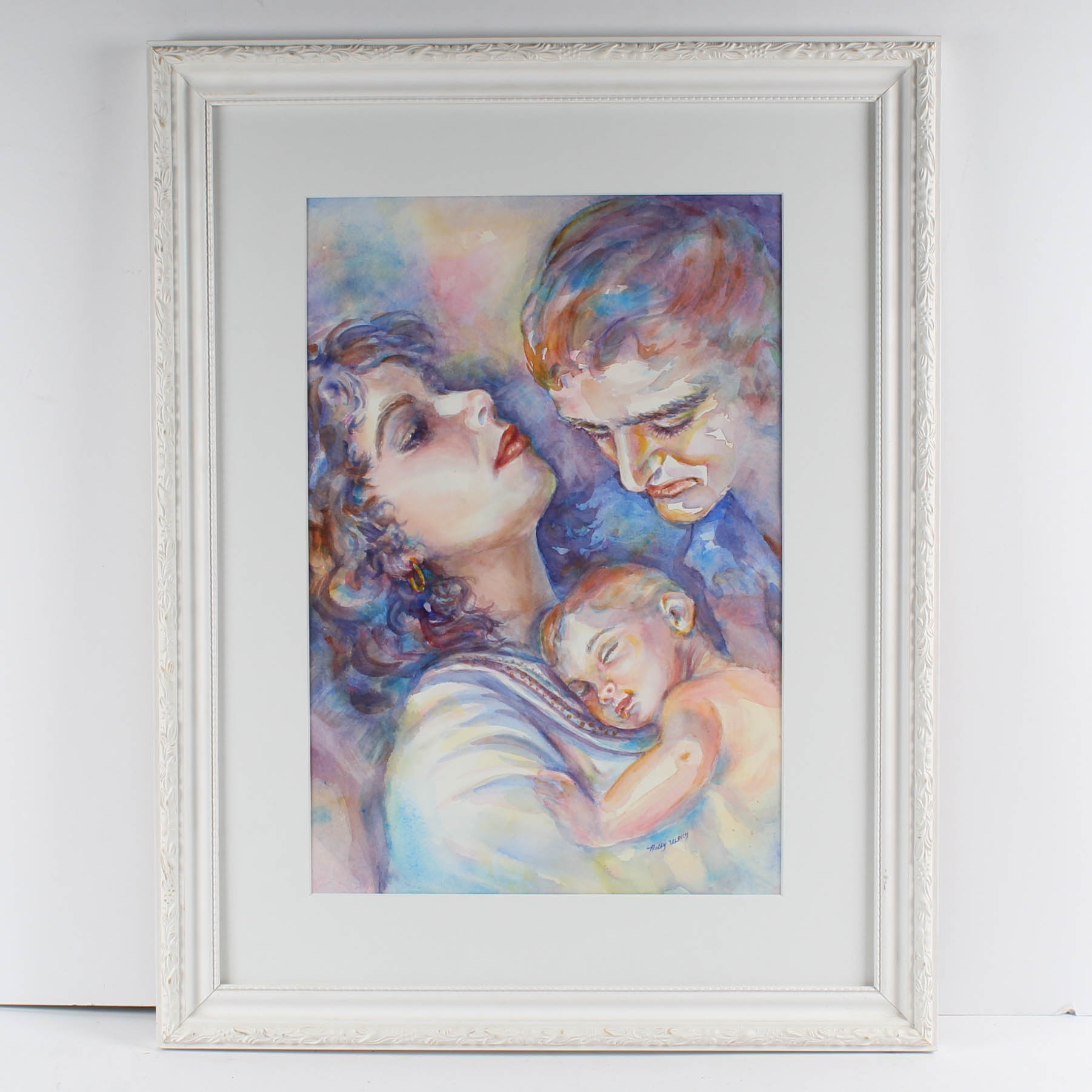 Holly LaDue Ulrich "Newborn Child" Watercolor