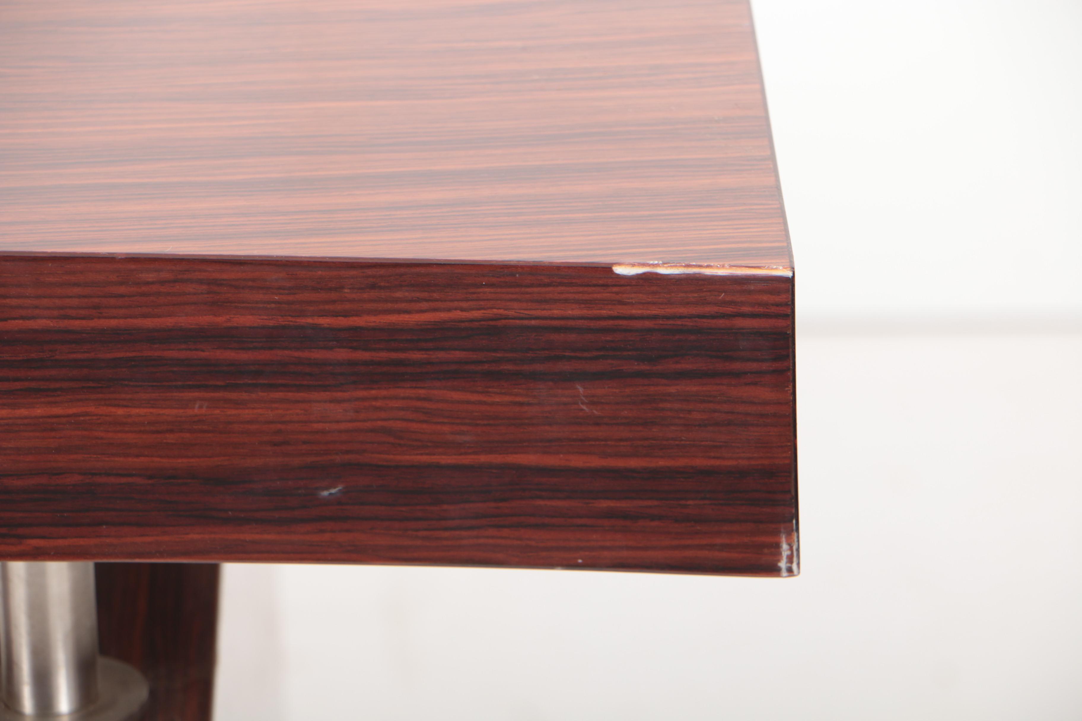 Excelsior Designs Steel-Mounted Rosewood Writing Table with Beech Side Chair