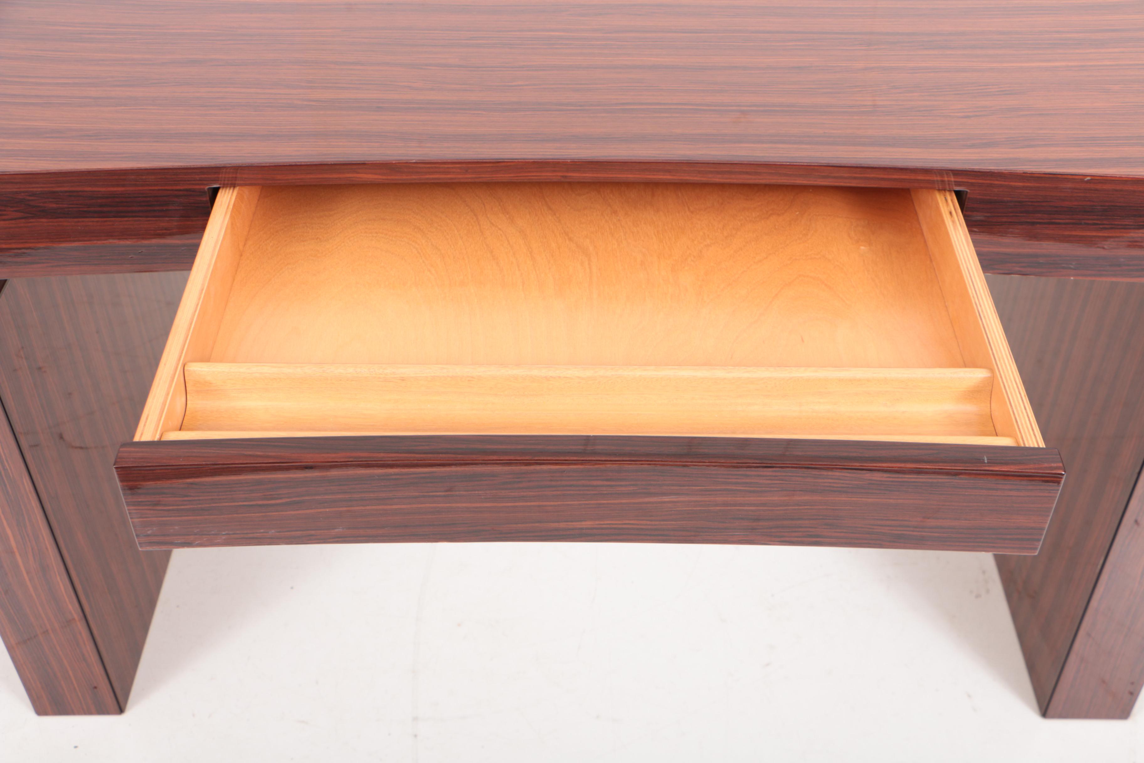 Excelsior Designs Steel-Mounted Rosewood Writing Table with Beech Side Chair