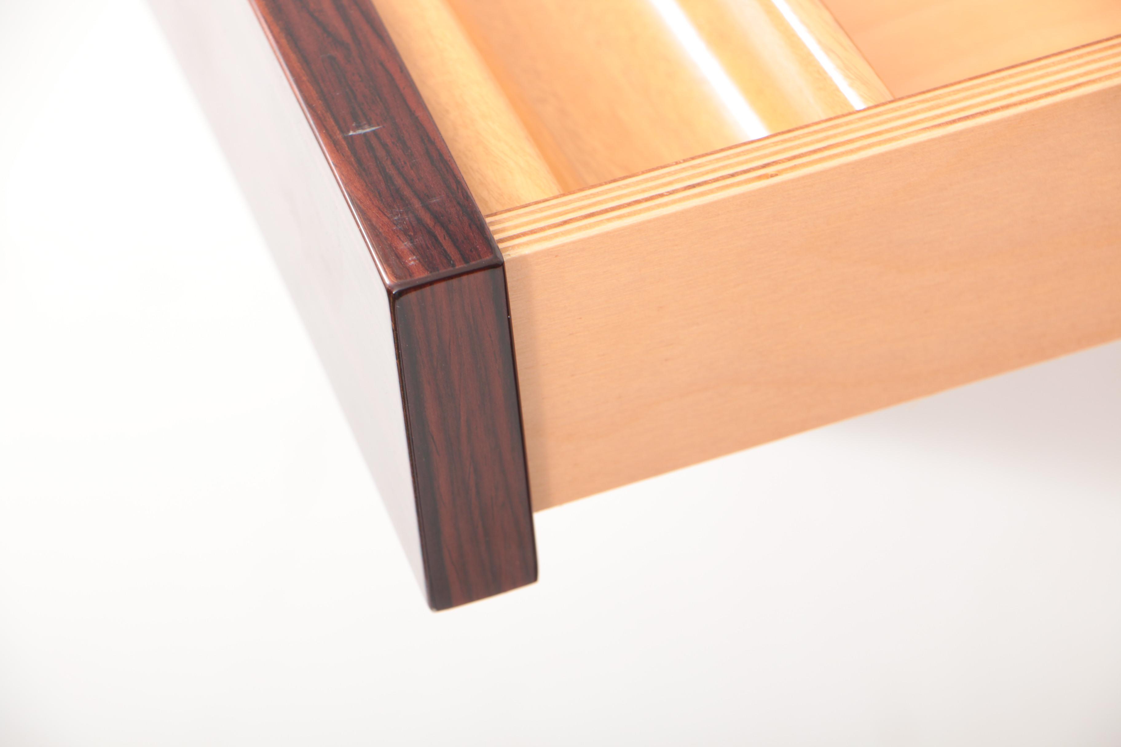 Excelsior Designs Steel-Mounted Rosewood Writing Table with Beech Side Chair