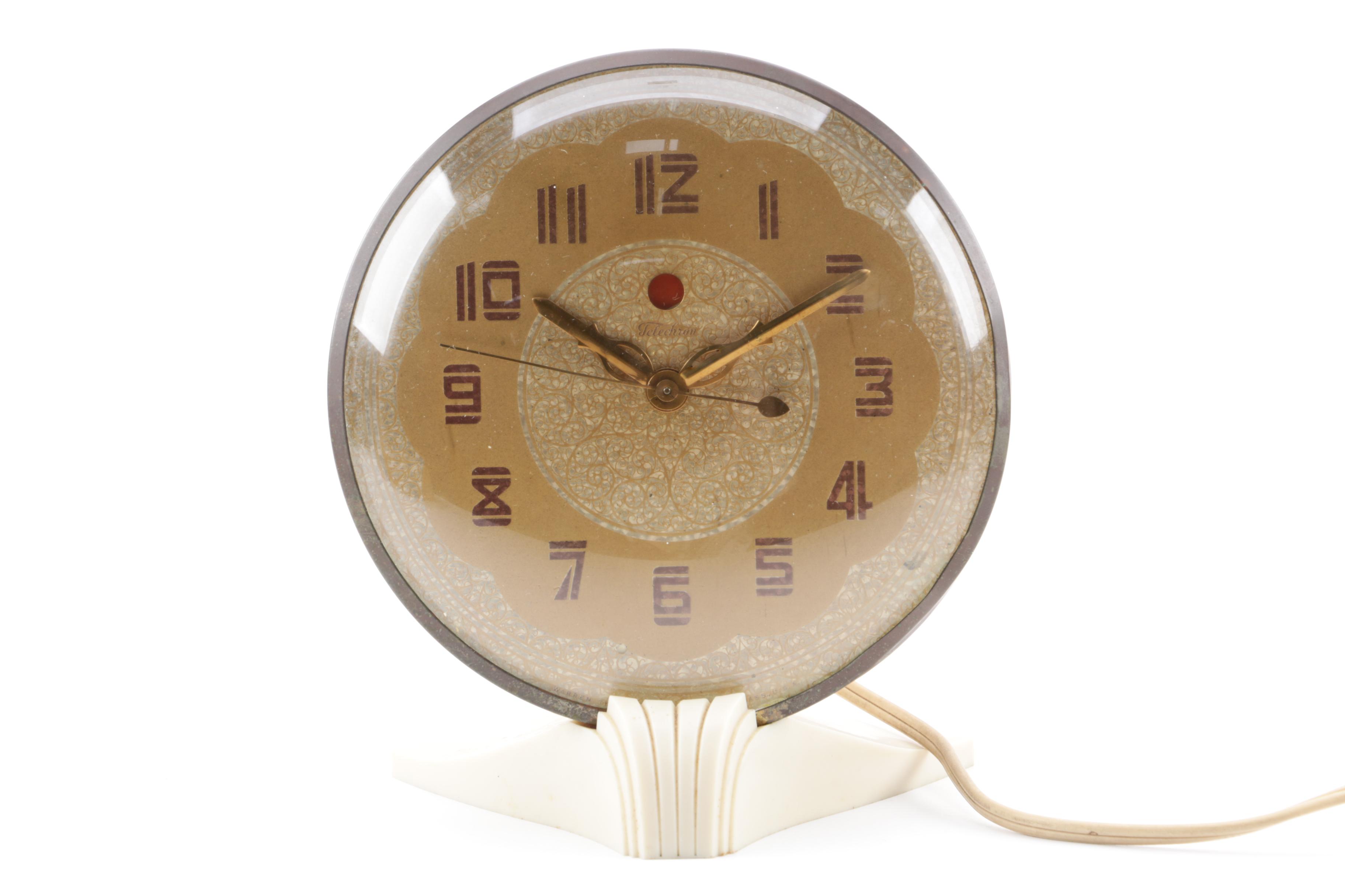 Vintage Linden and Telechron Wall and Desk Clocks