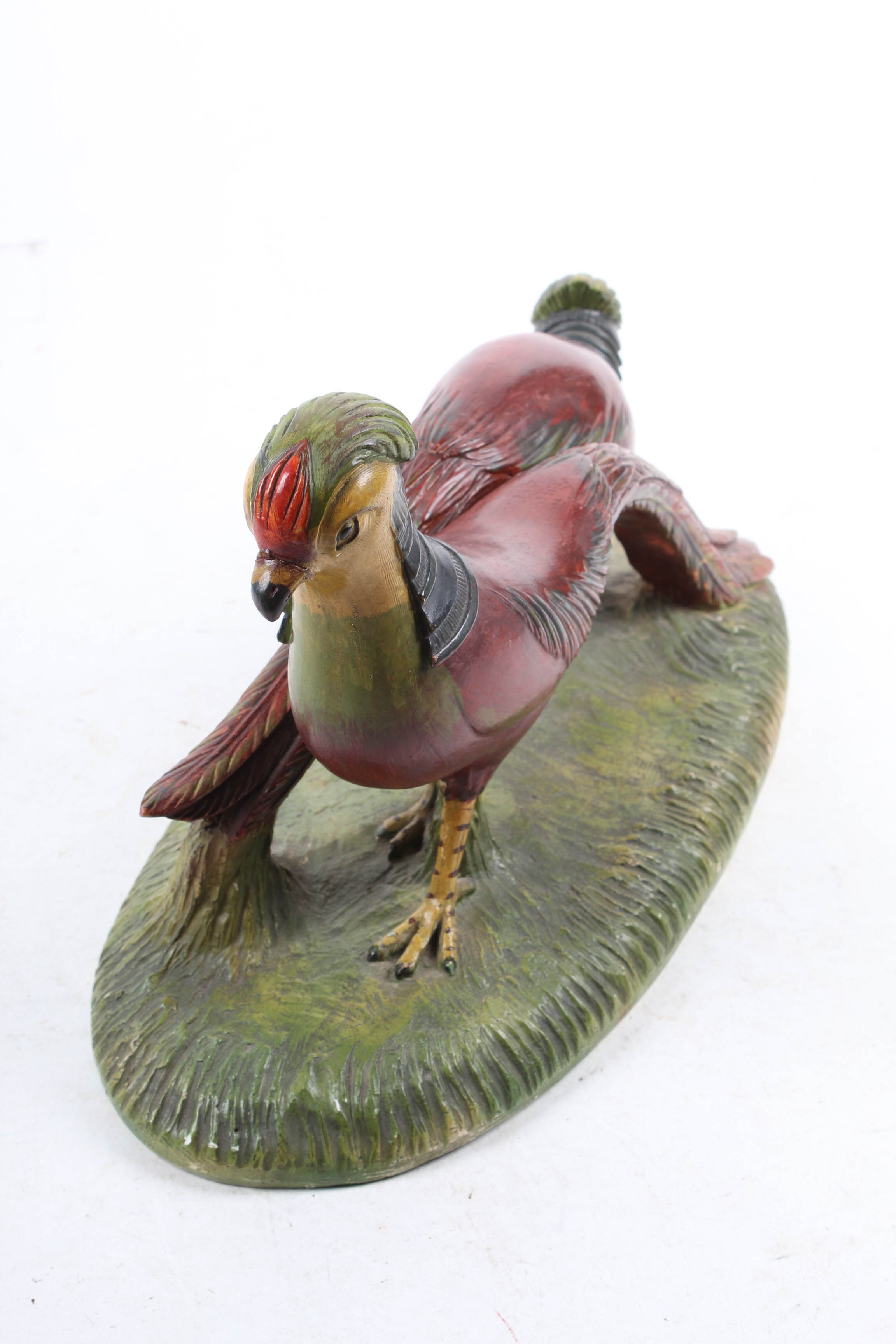 Mid Century Chalkware Pheasant Figurine
