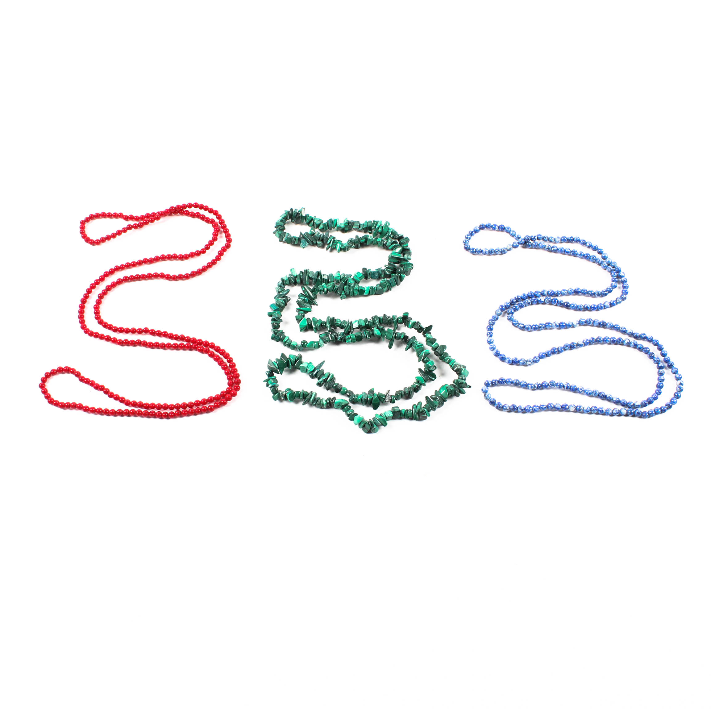 Three Gemstone Beaded Necklaces