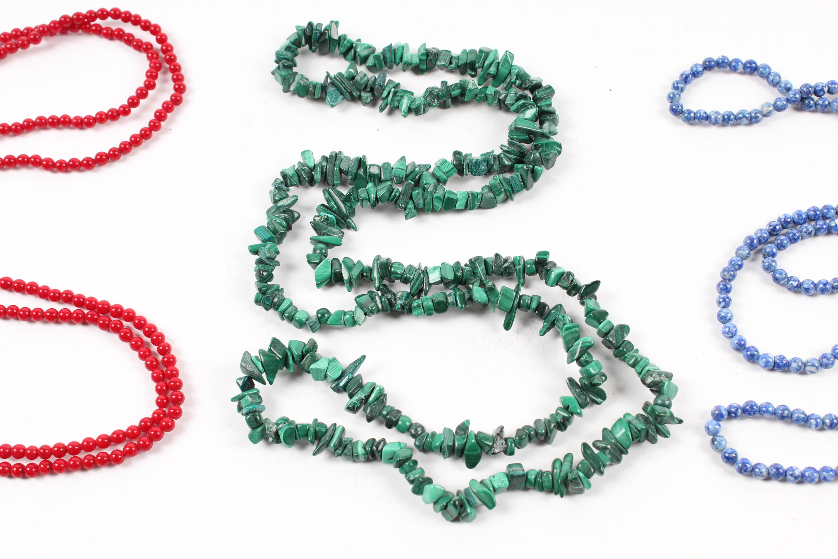 Three Gemstone Beaded Necklaces