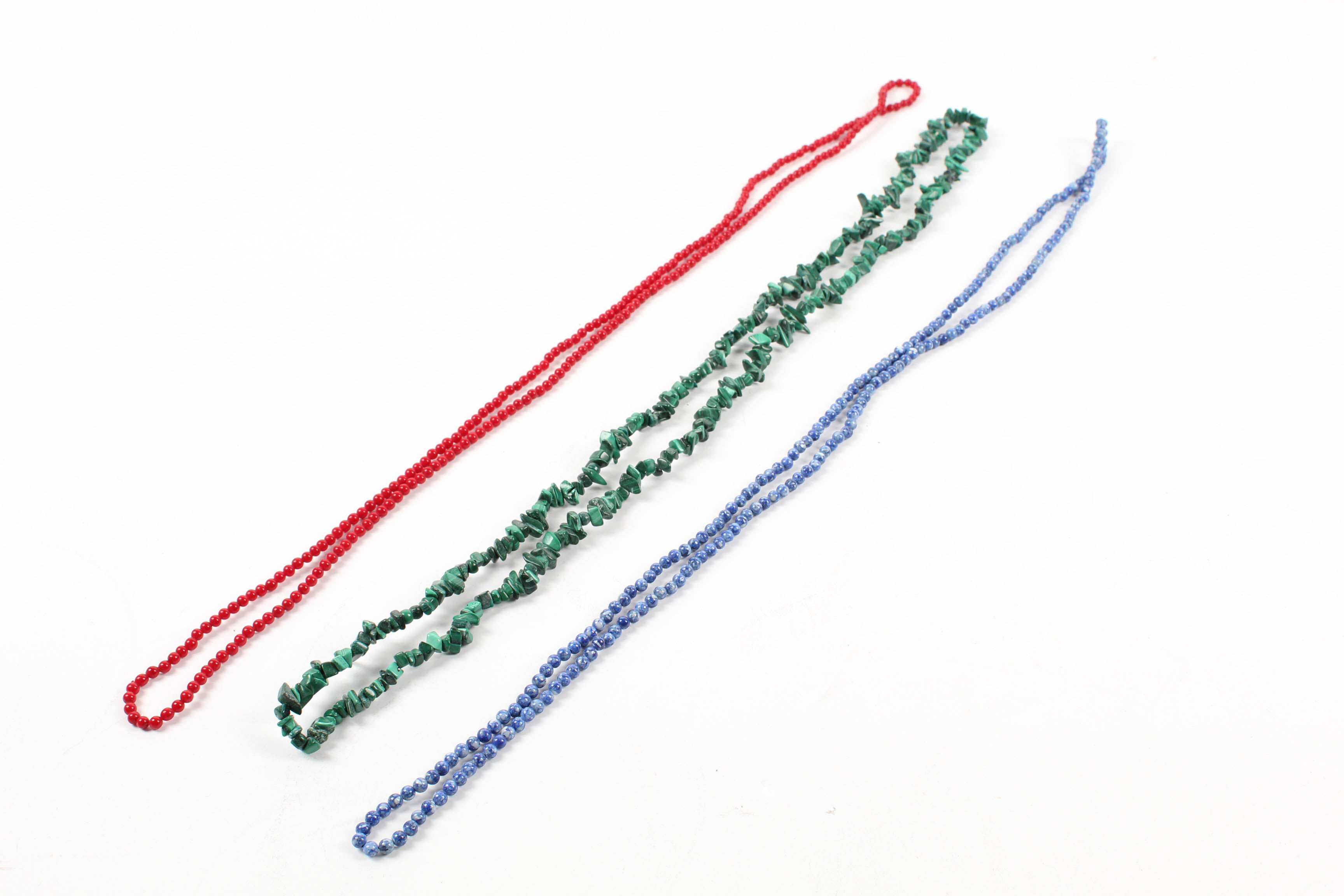 Three Gemstone Beaded Necklaces