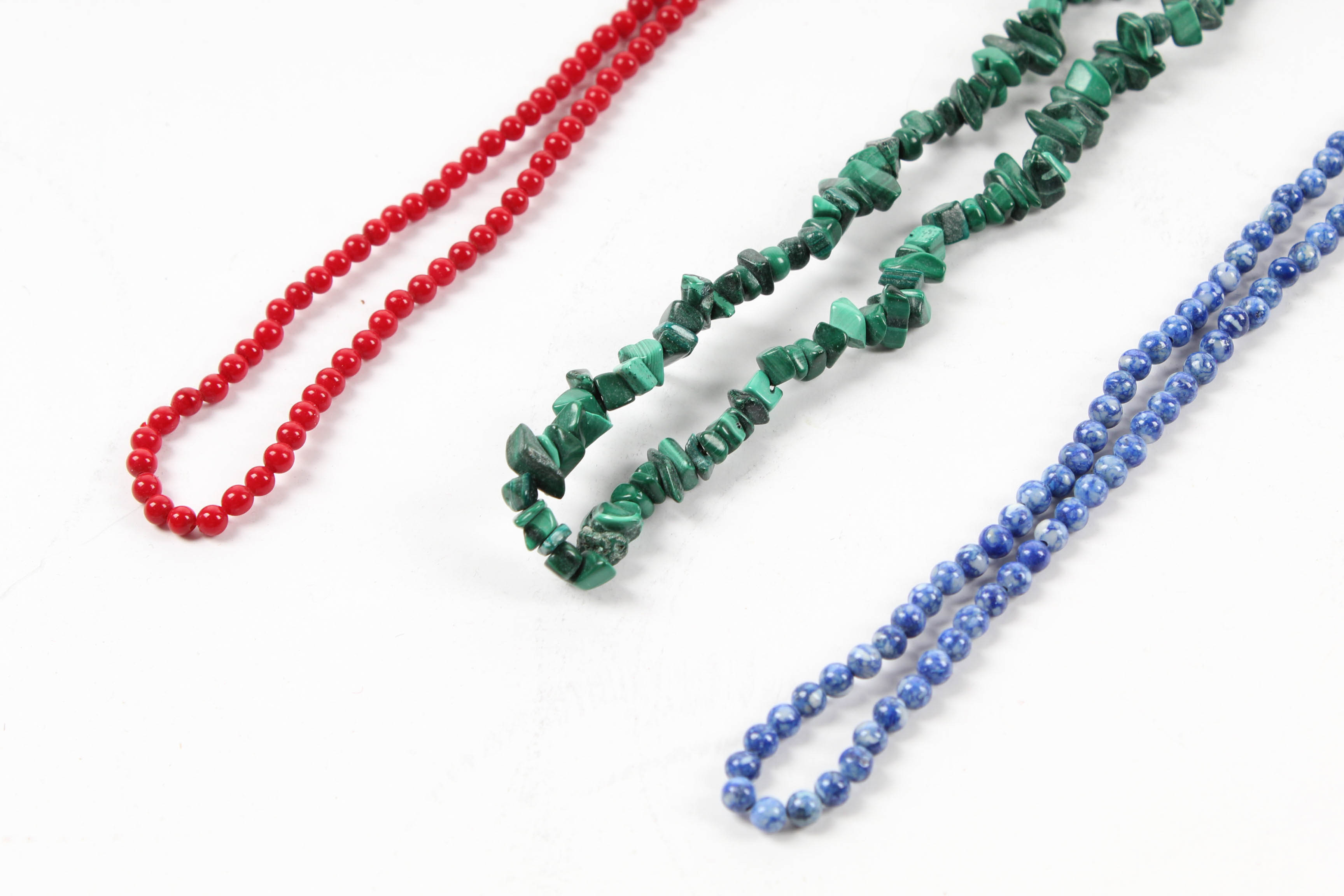 Three Gemstone Beaded Necklaces