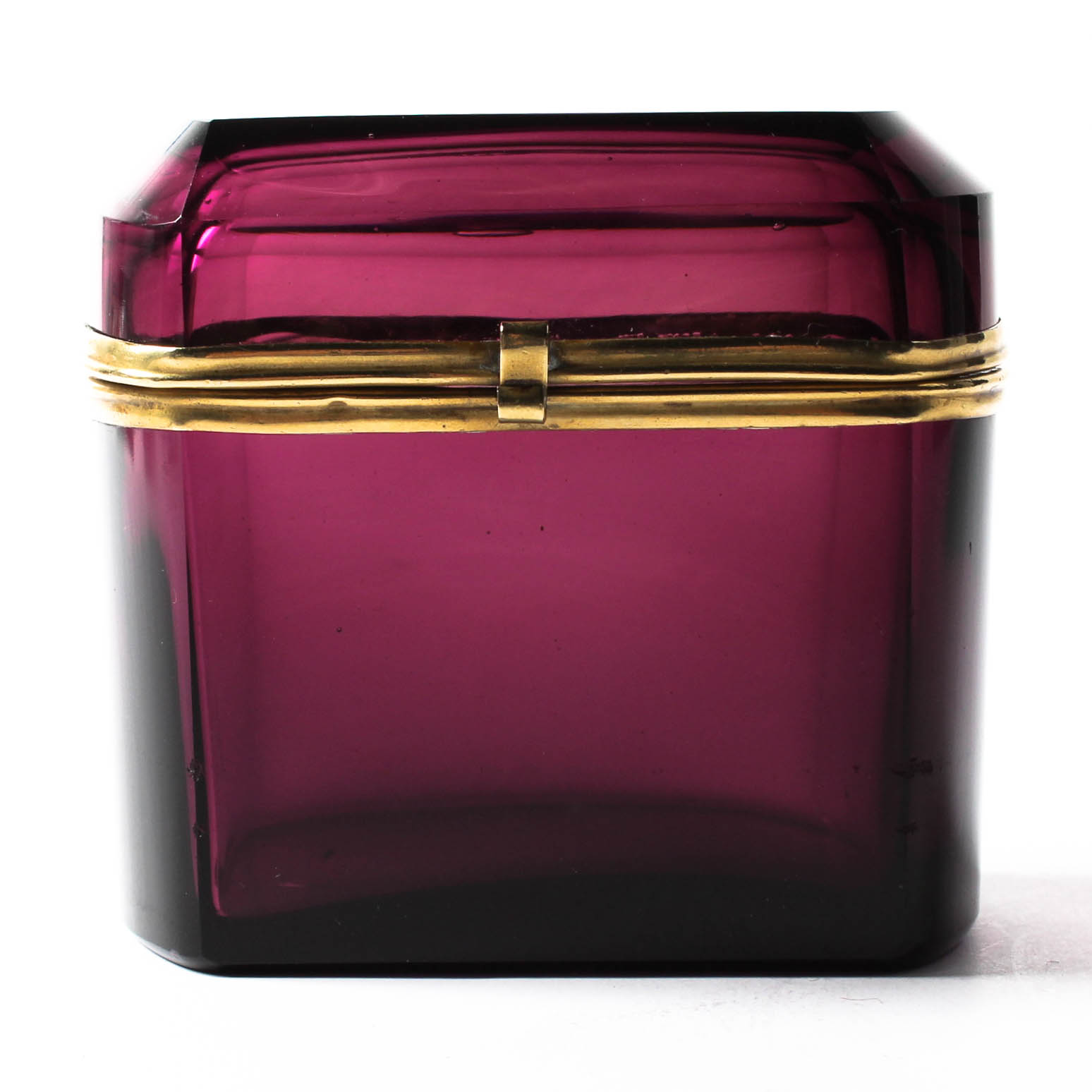 19th Century French Amethyst Glass Casket Box