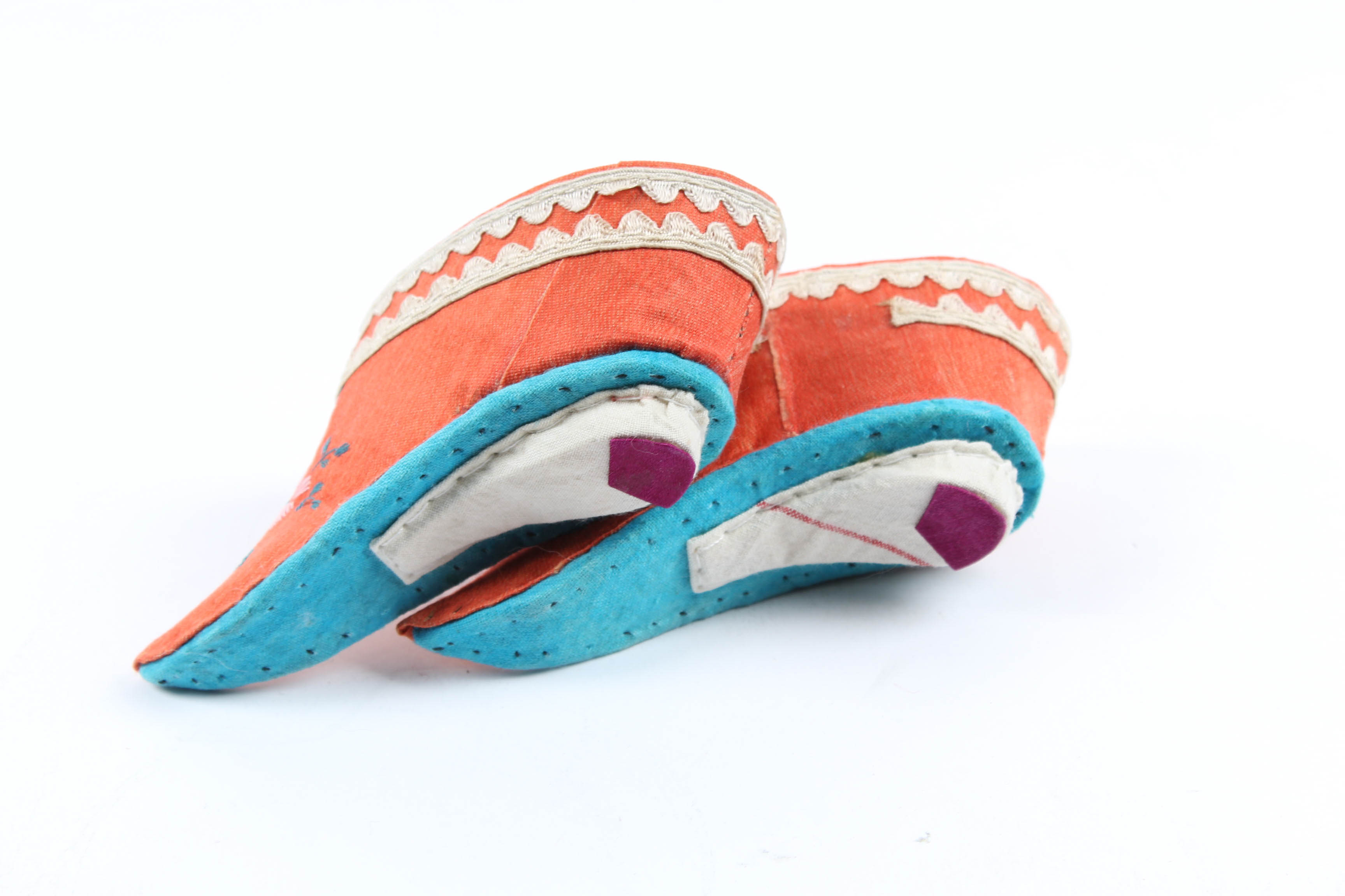 Chinese Embroidered Silk Lotus Slippers