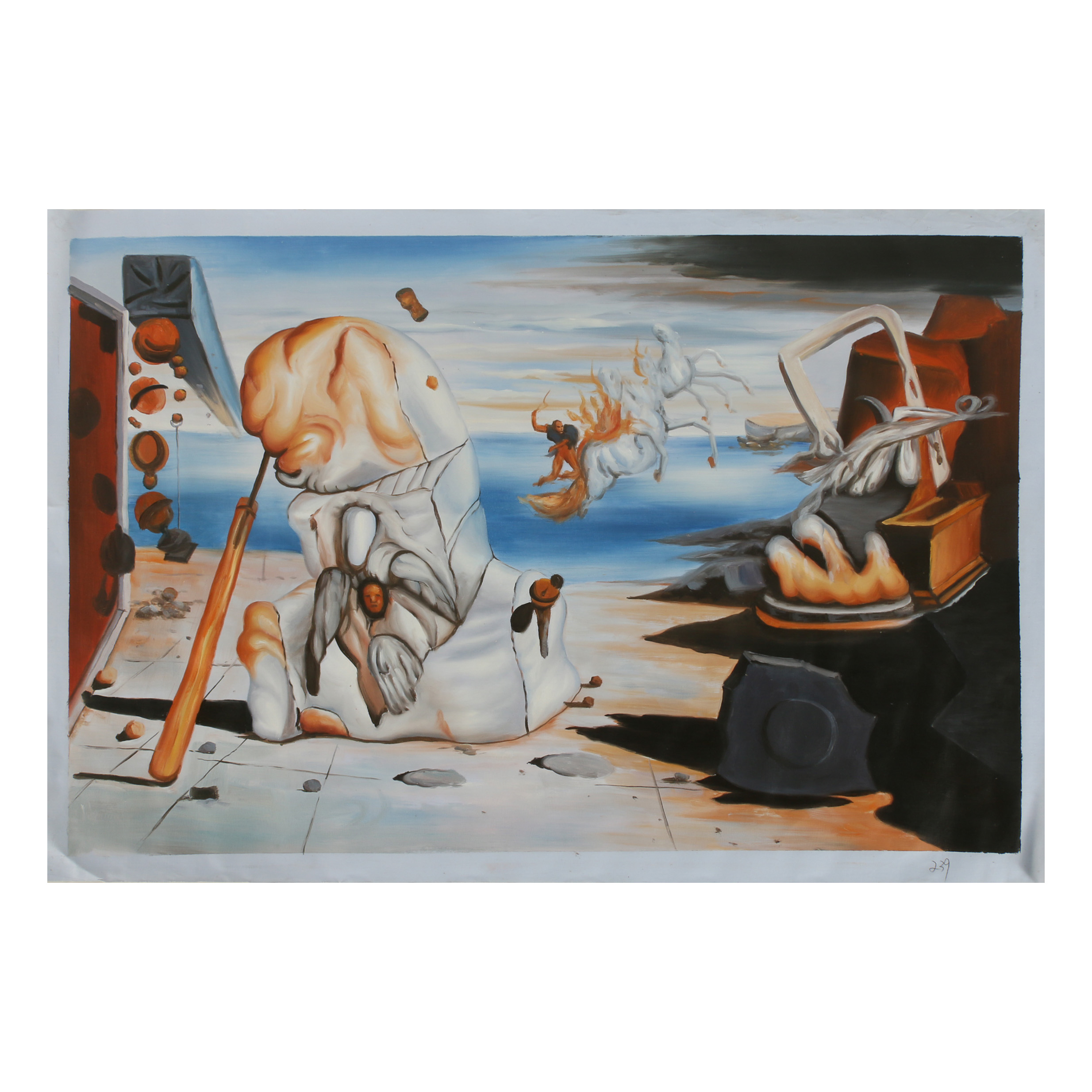 21st Century Copy Oil Painting After Salvador Dali's "L'apothéose d'Homer"