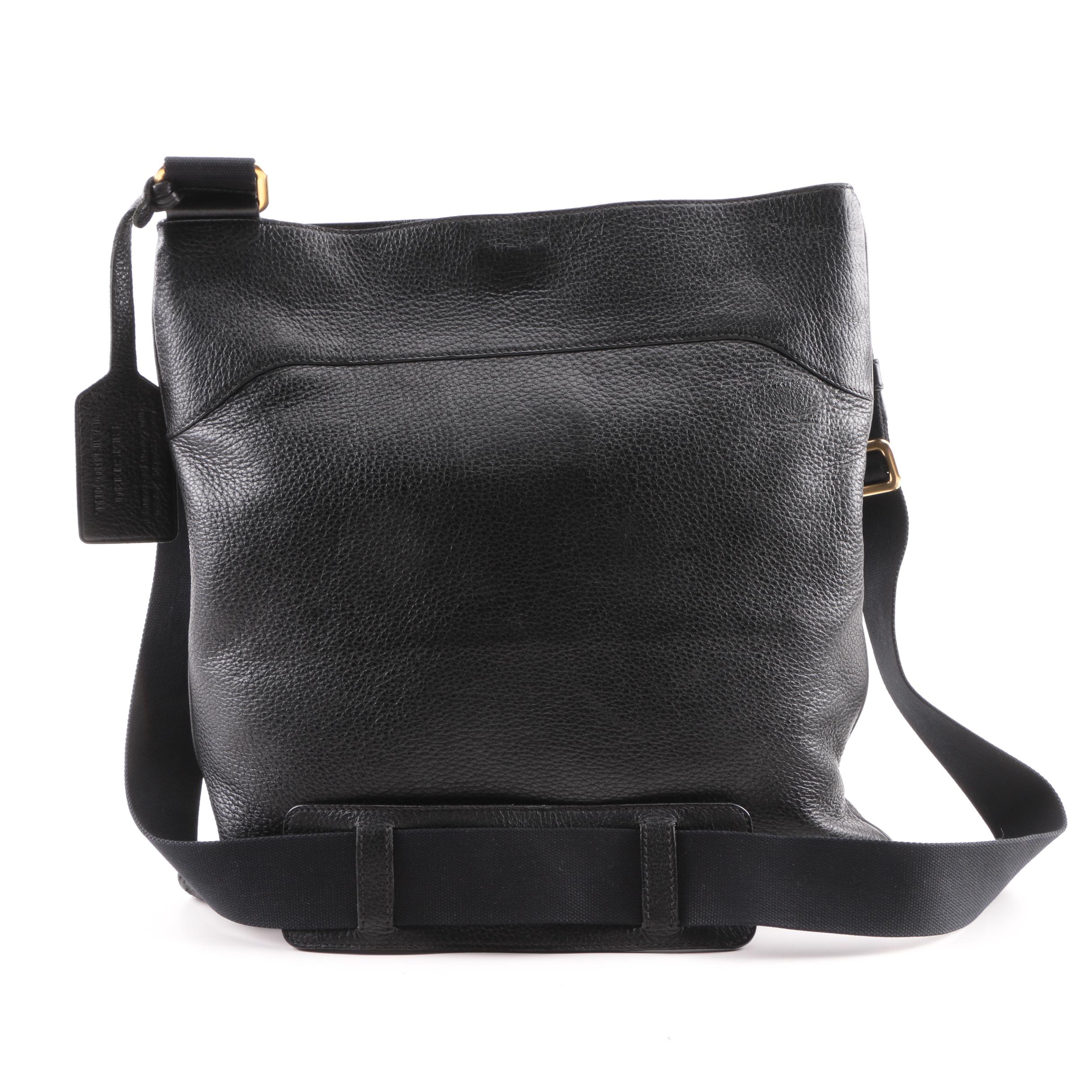 Prada Black Pebbled Leather Crossbody Slip Bag