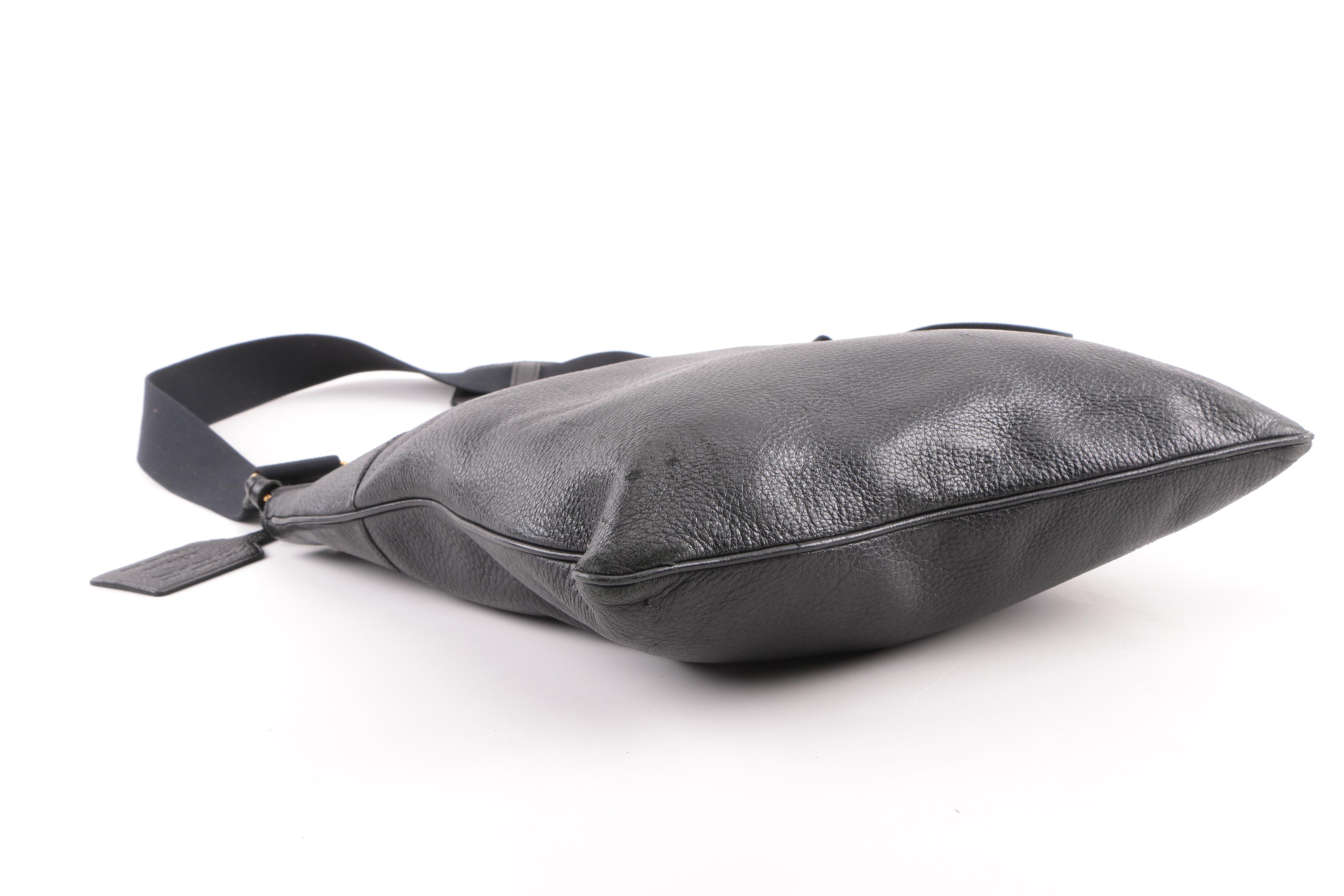 Prada Black Pebbled Leather Crossbody Slip Bag