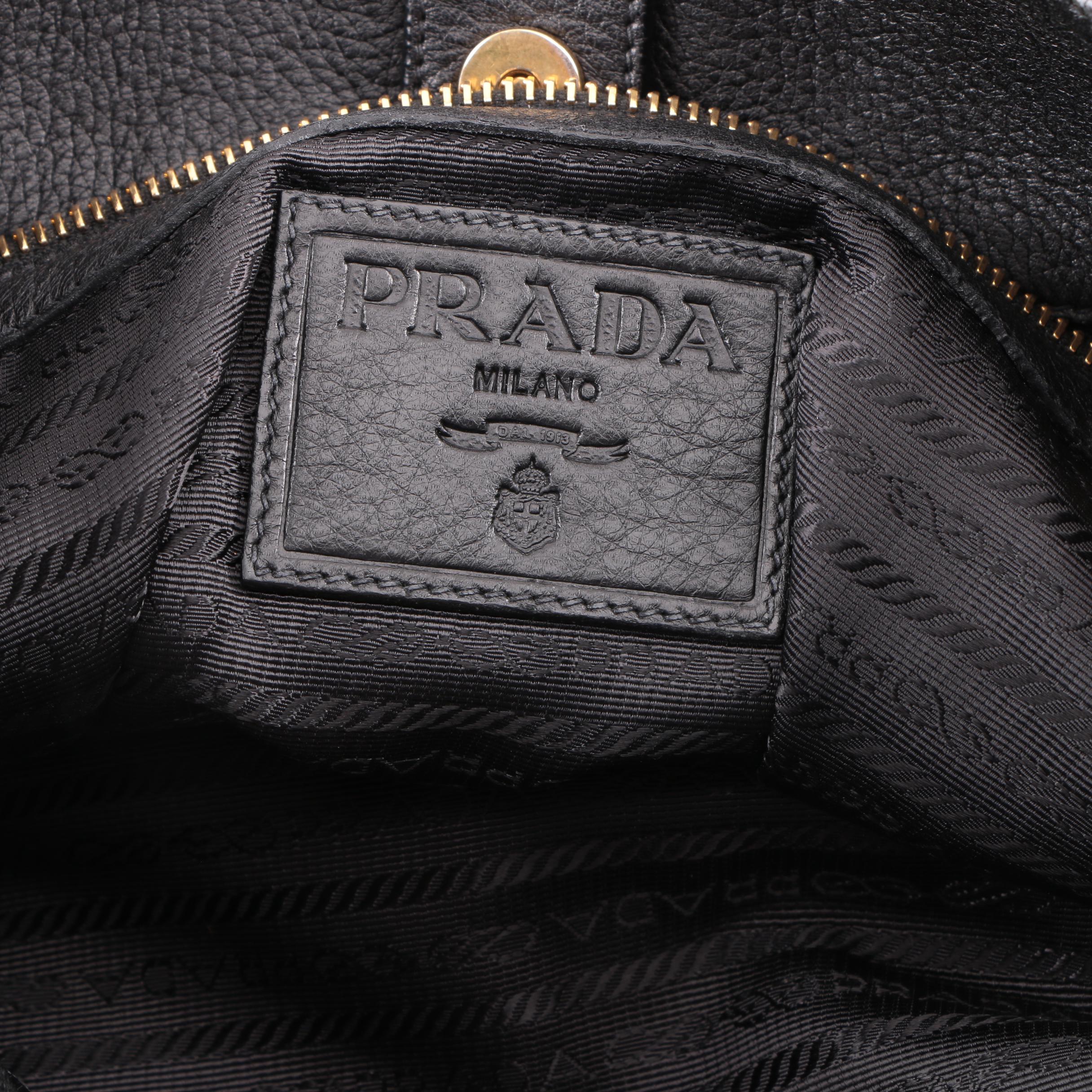 Prada Black Pebbled Leather Crossbody Slip Bag