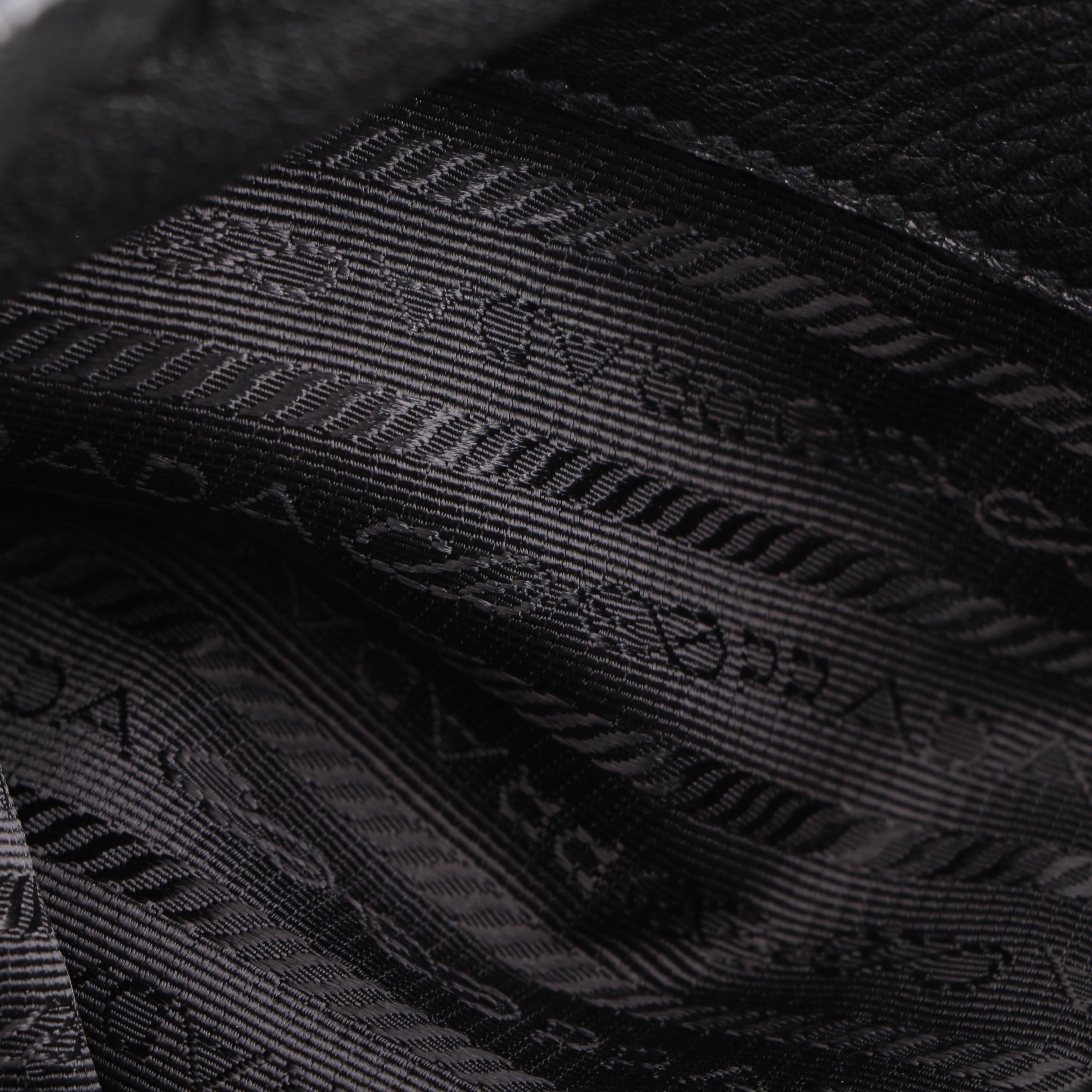 Prada Black Pebbled Leather Crossbody Slip Bag