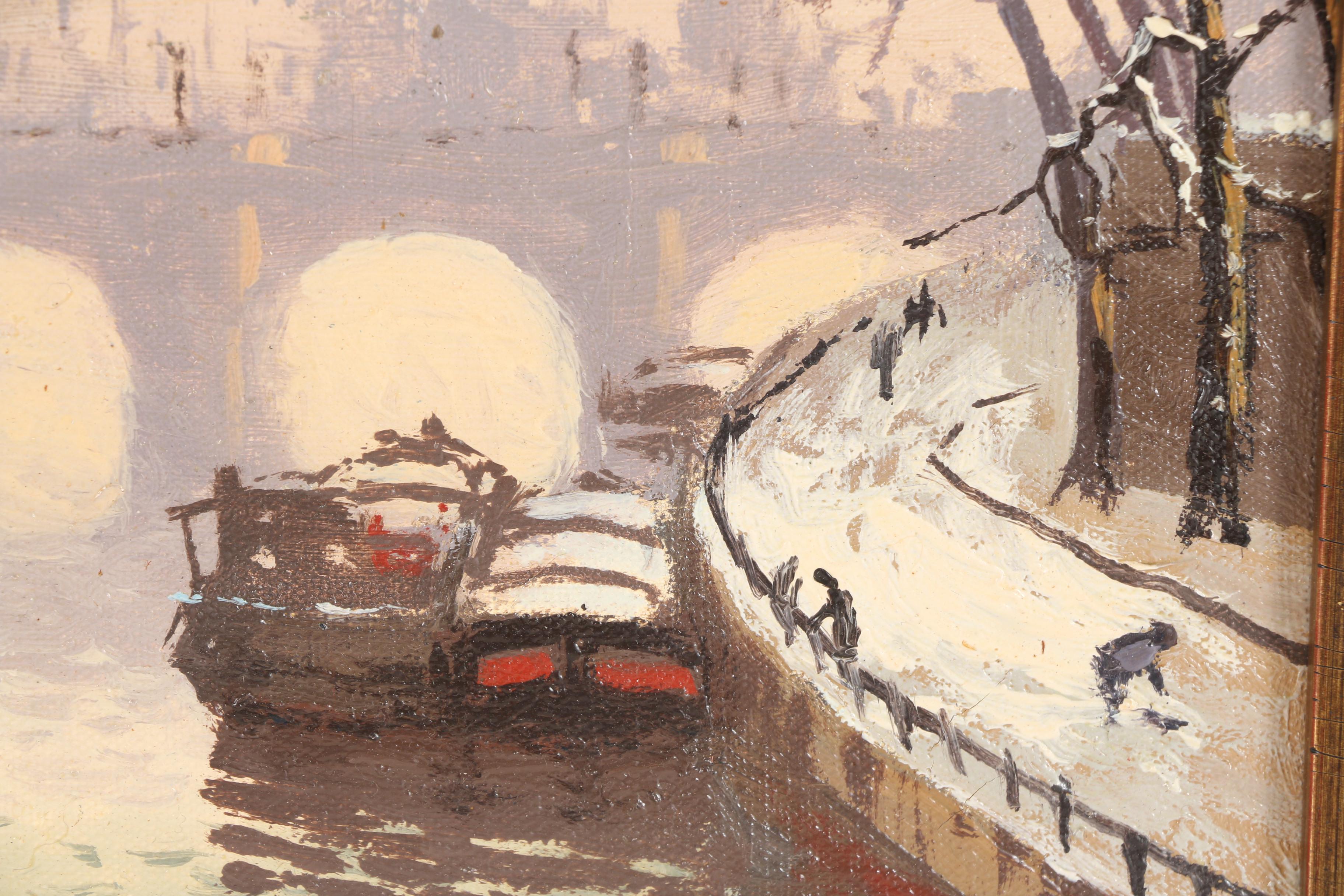 Vintage M. Tellier Oil Painting "Pont Neuf"