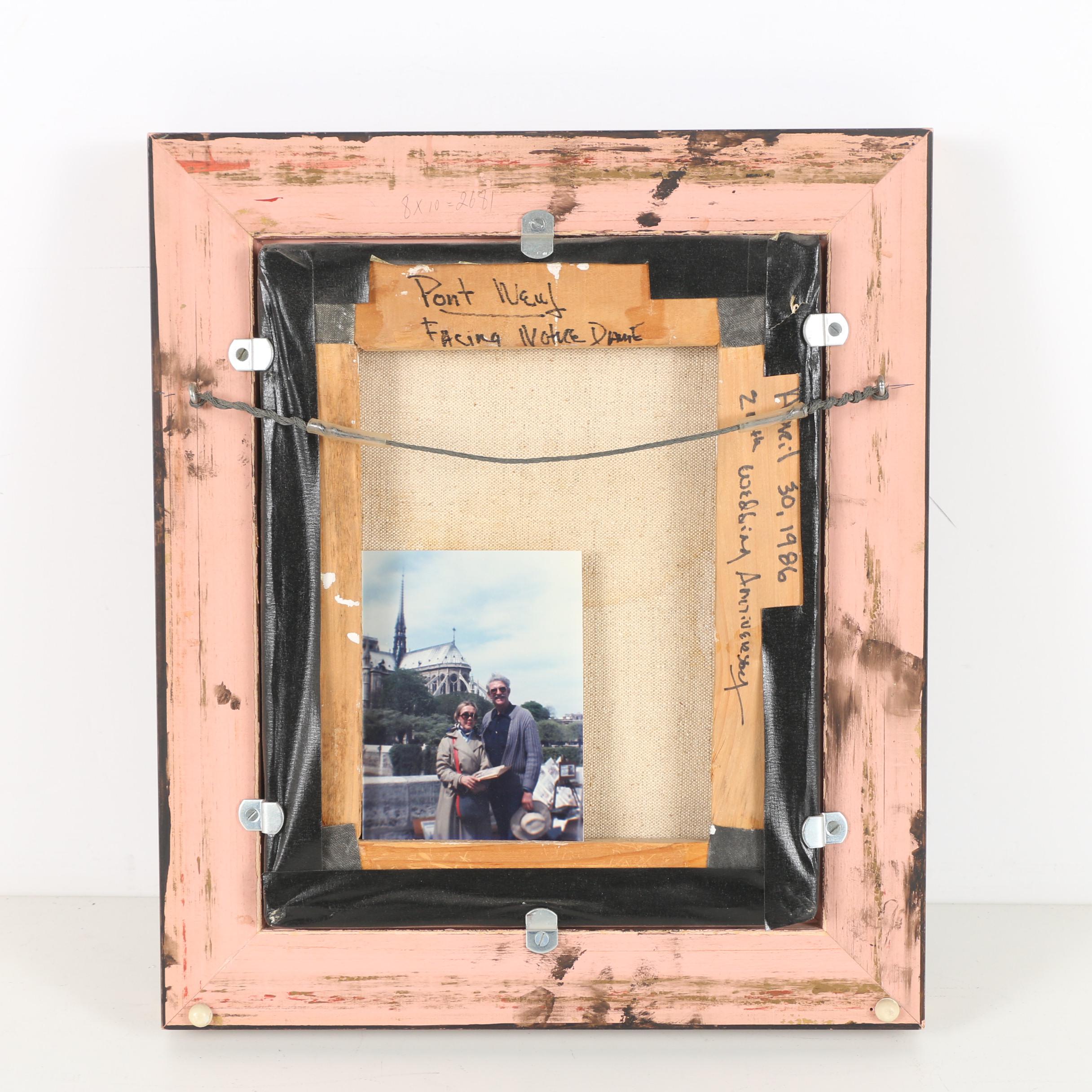 Vintage M. Tellier Oil Painting "Pont Neuf"