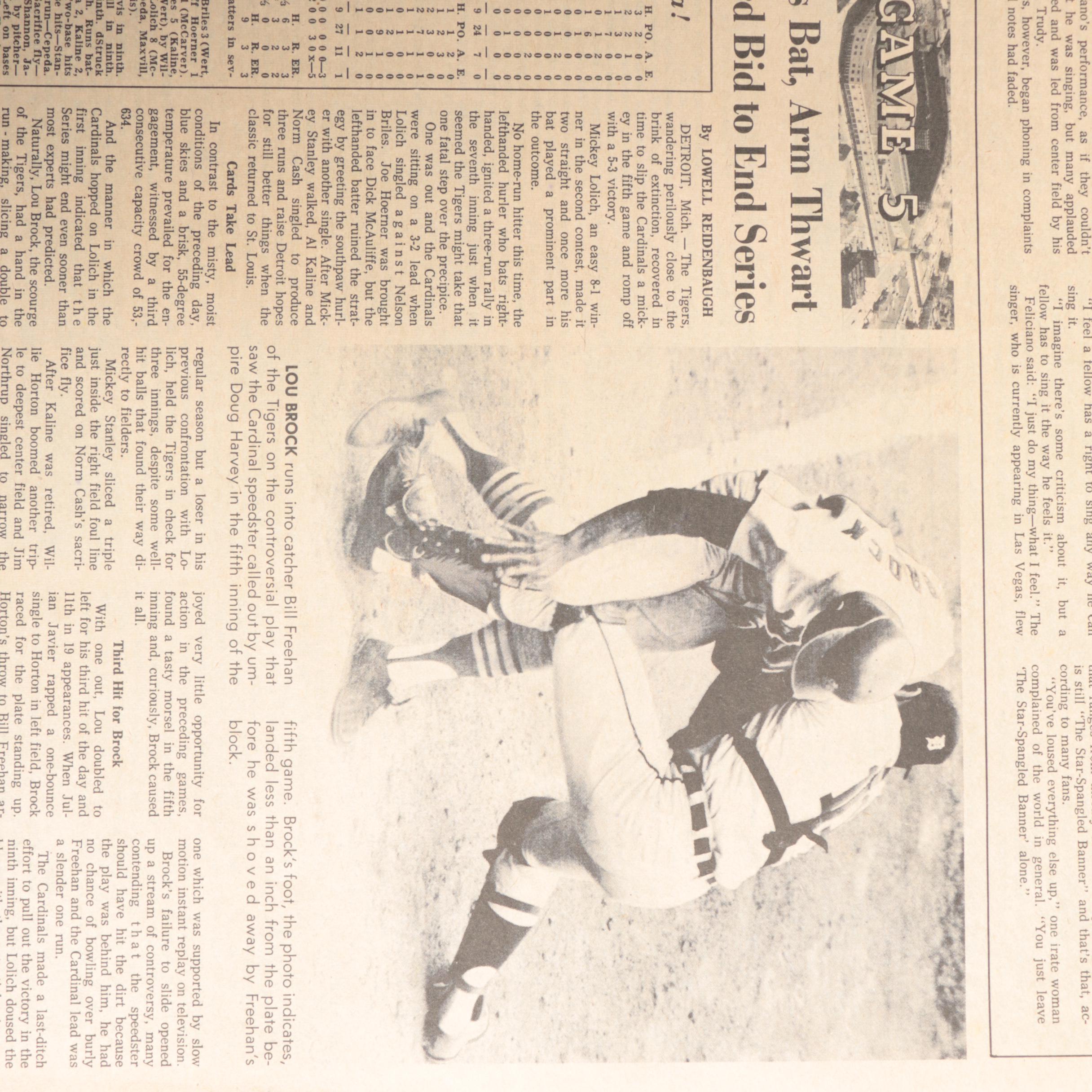 "The Sporting News" Volume 166, No. 14, October 19, 1968