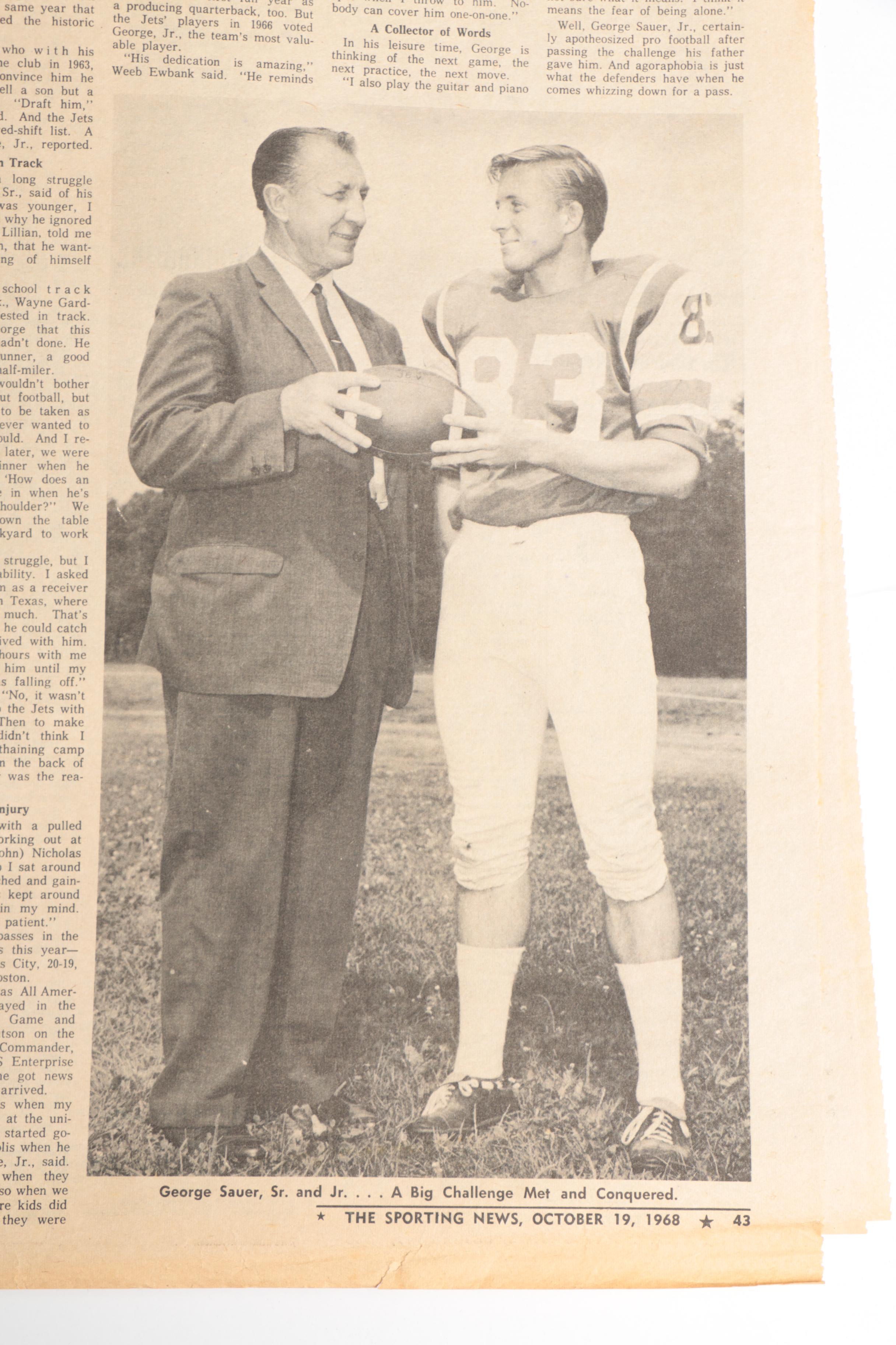 "The Sporting News" Volume 166, No. 14, October 19, 1968