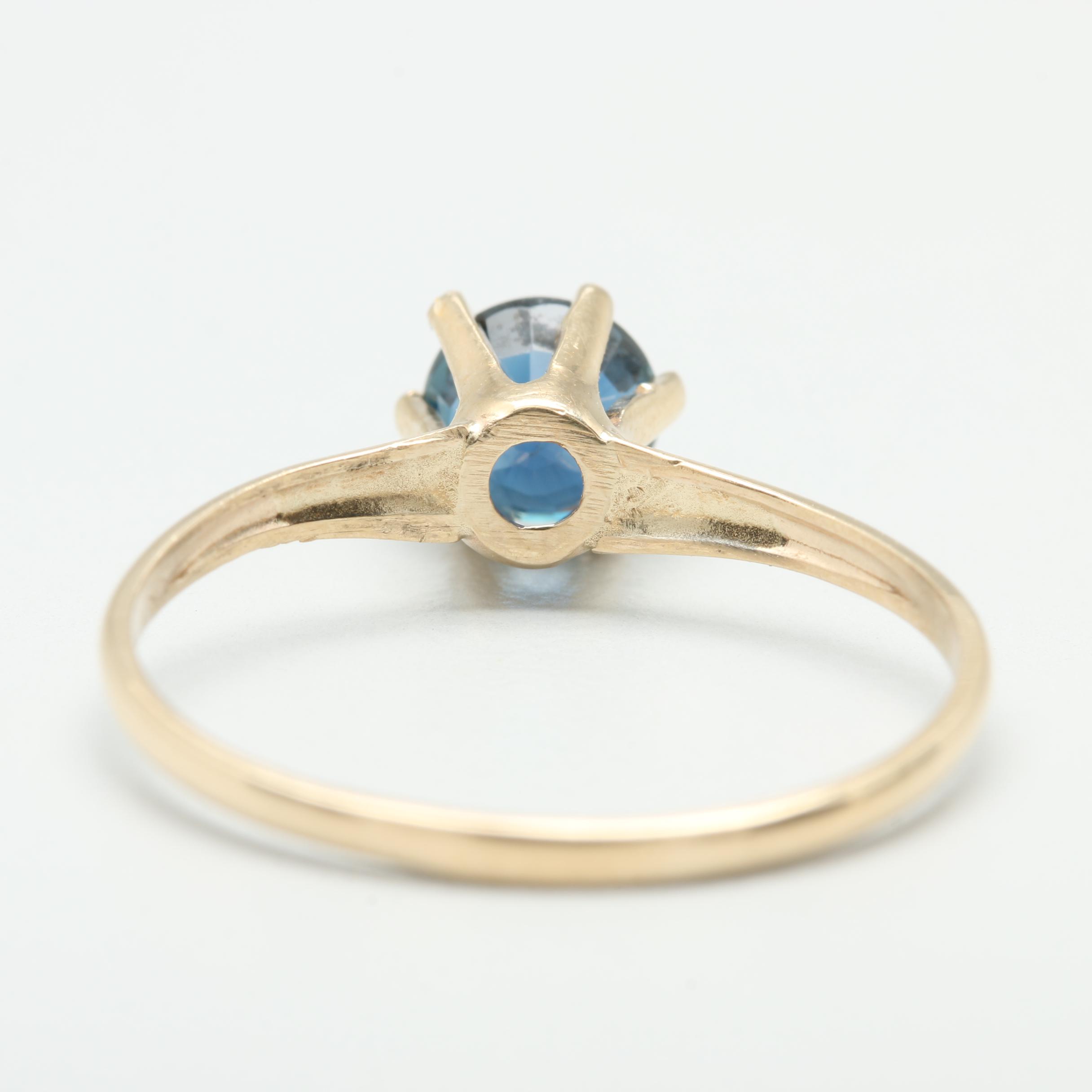 10K Yellow Gold Sapphire Solitaire Ring