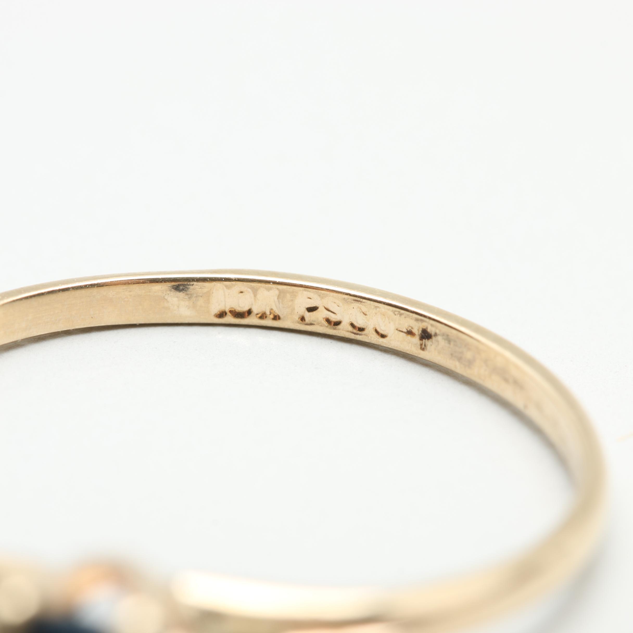 10K Yellow Gold Sapphire Solitaire Ring