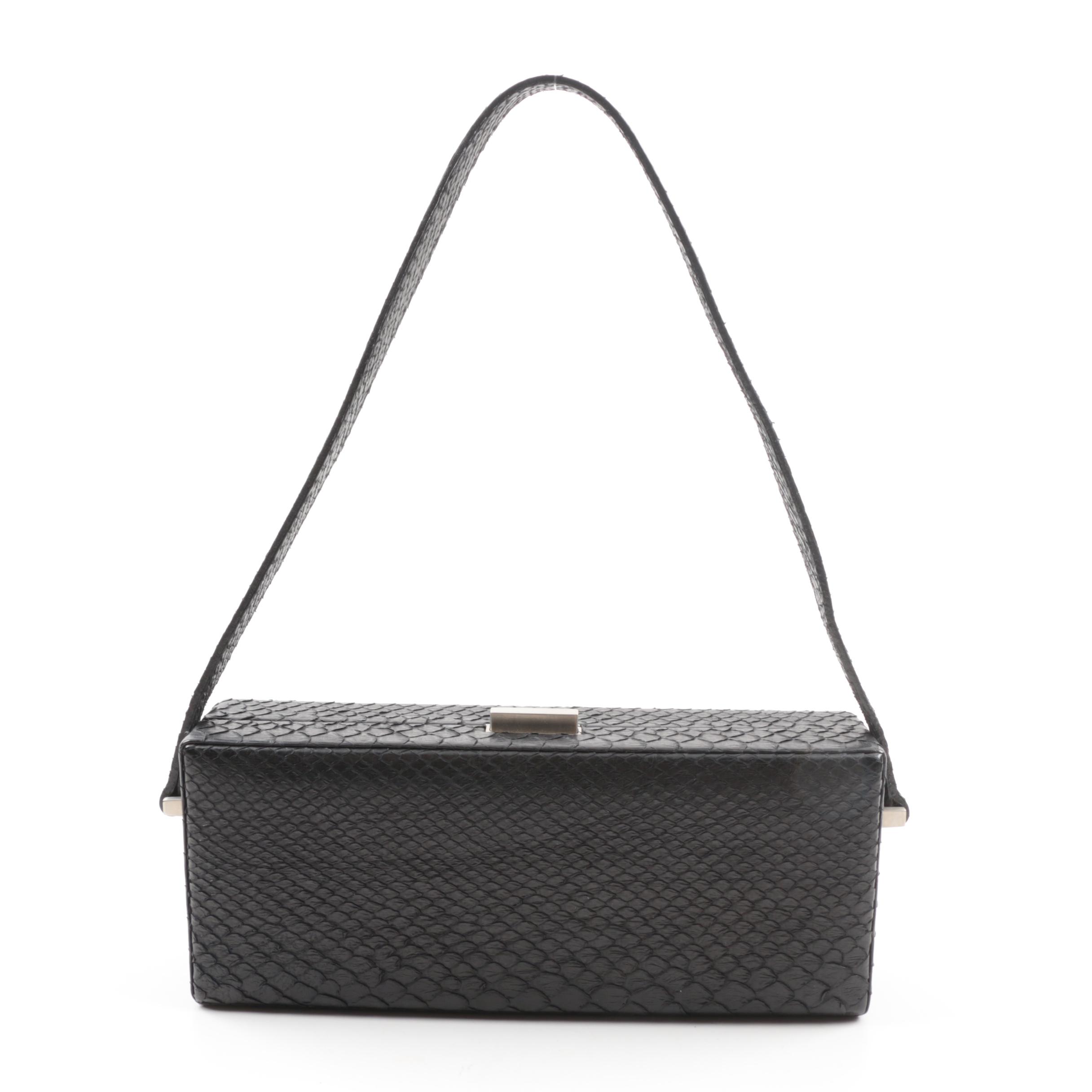 Boxy Calvin Klein Black Snakeskin Handbag