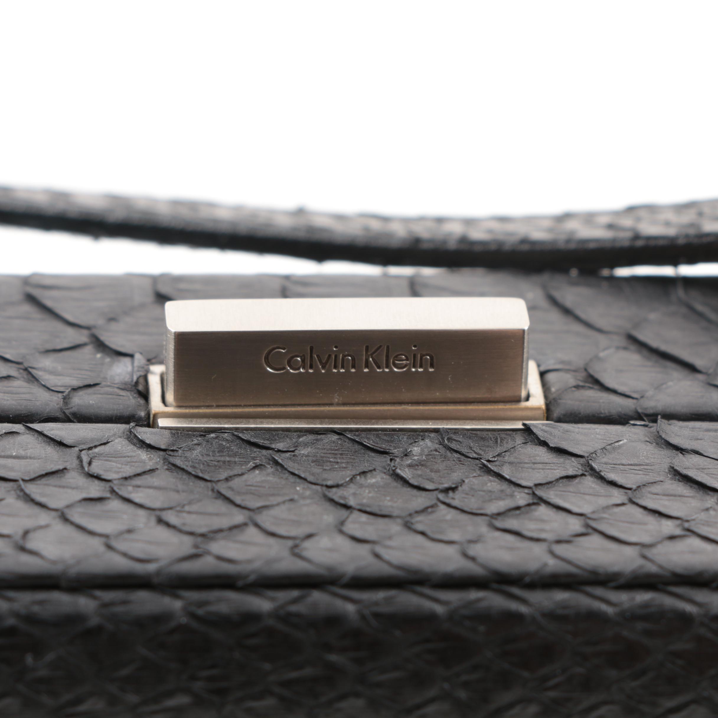 Boxy Calvin Klein Black Snakeskin Handbag