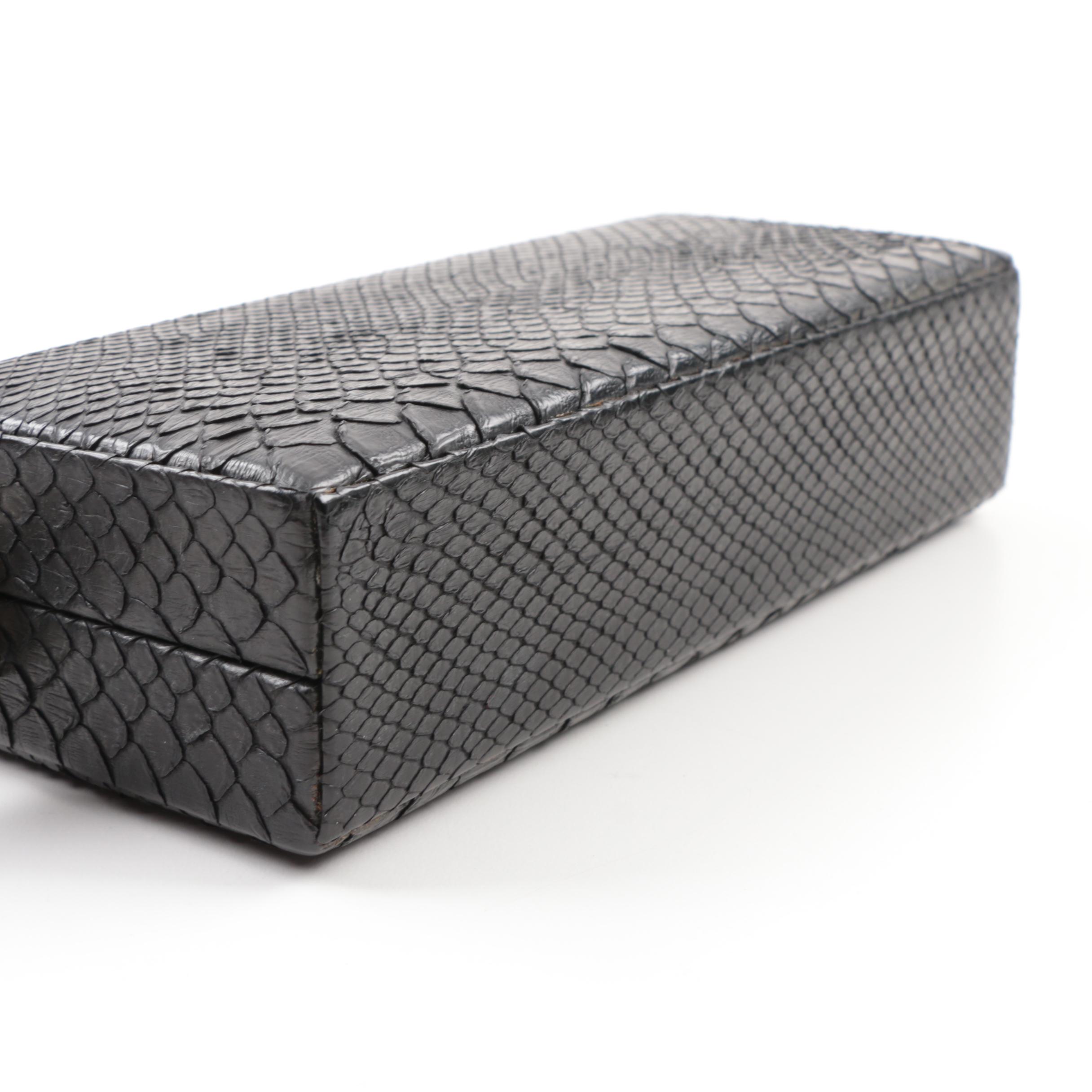 Boxy Calvin Klein Black Snakeskin Handbag