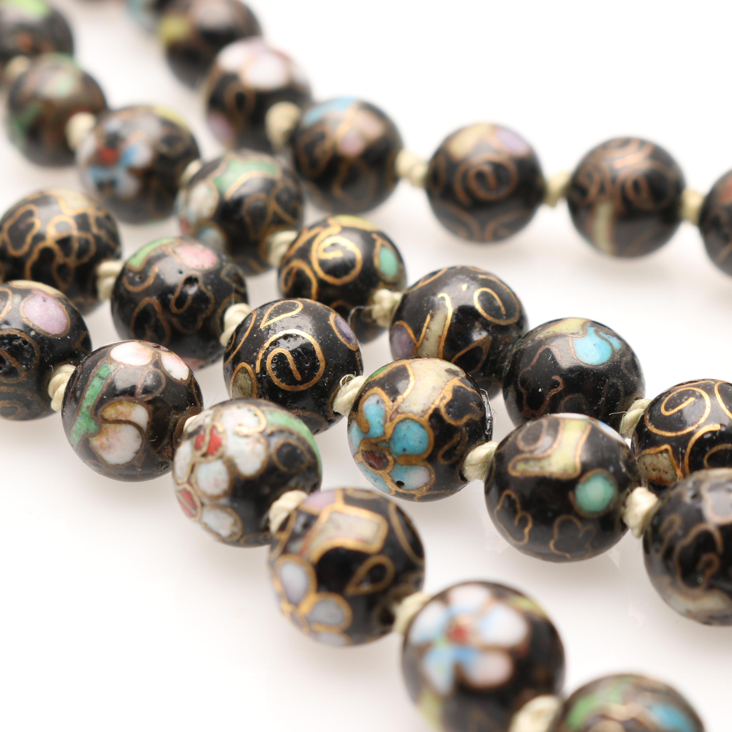 Over Thirty Chinese Cloisonne Bangles and Three Necklaces