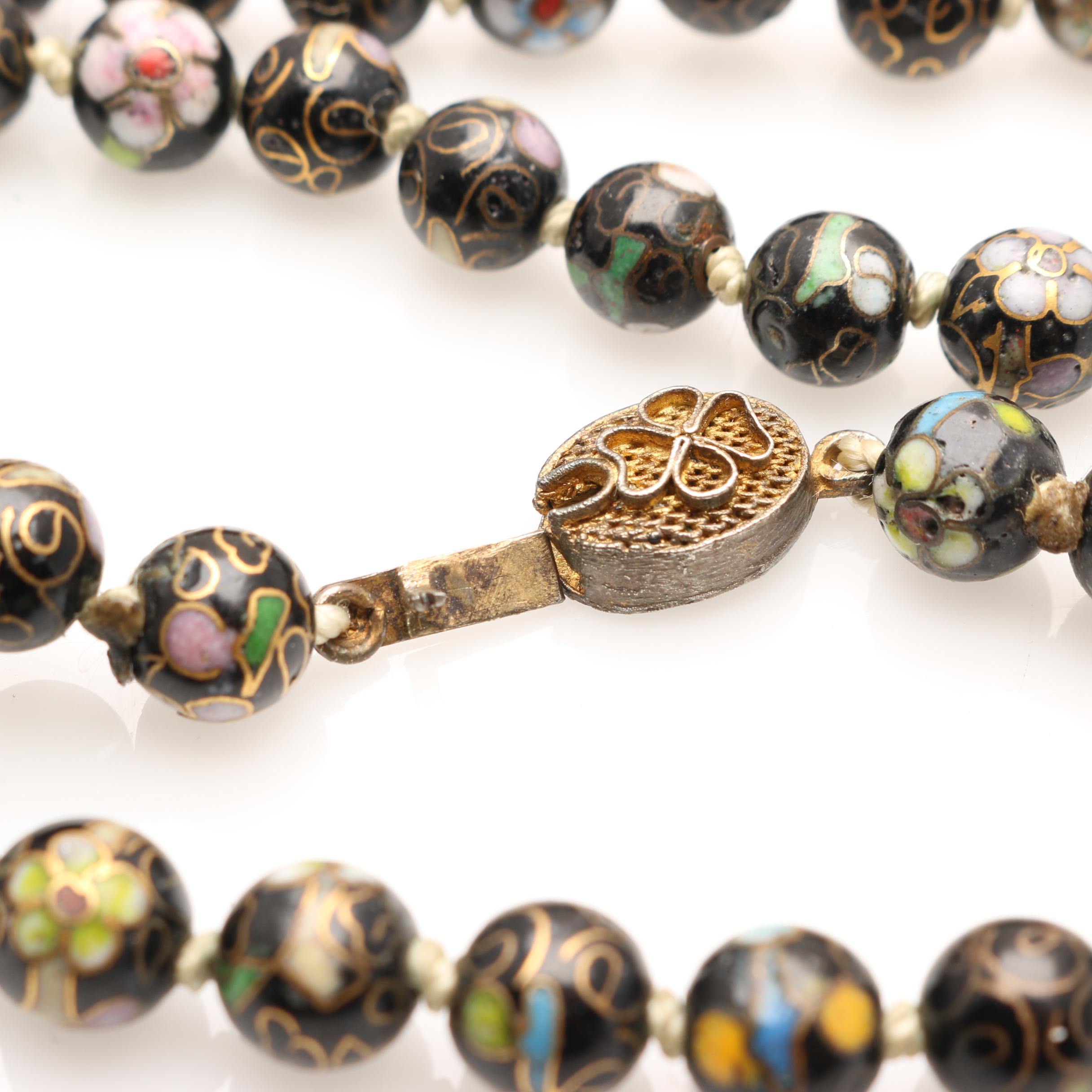 Over Thirty Chinese Cloisonne Bangles and Three Necklaces