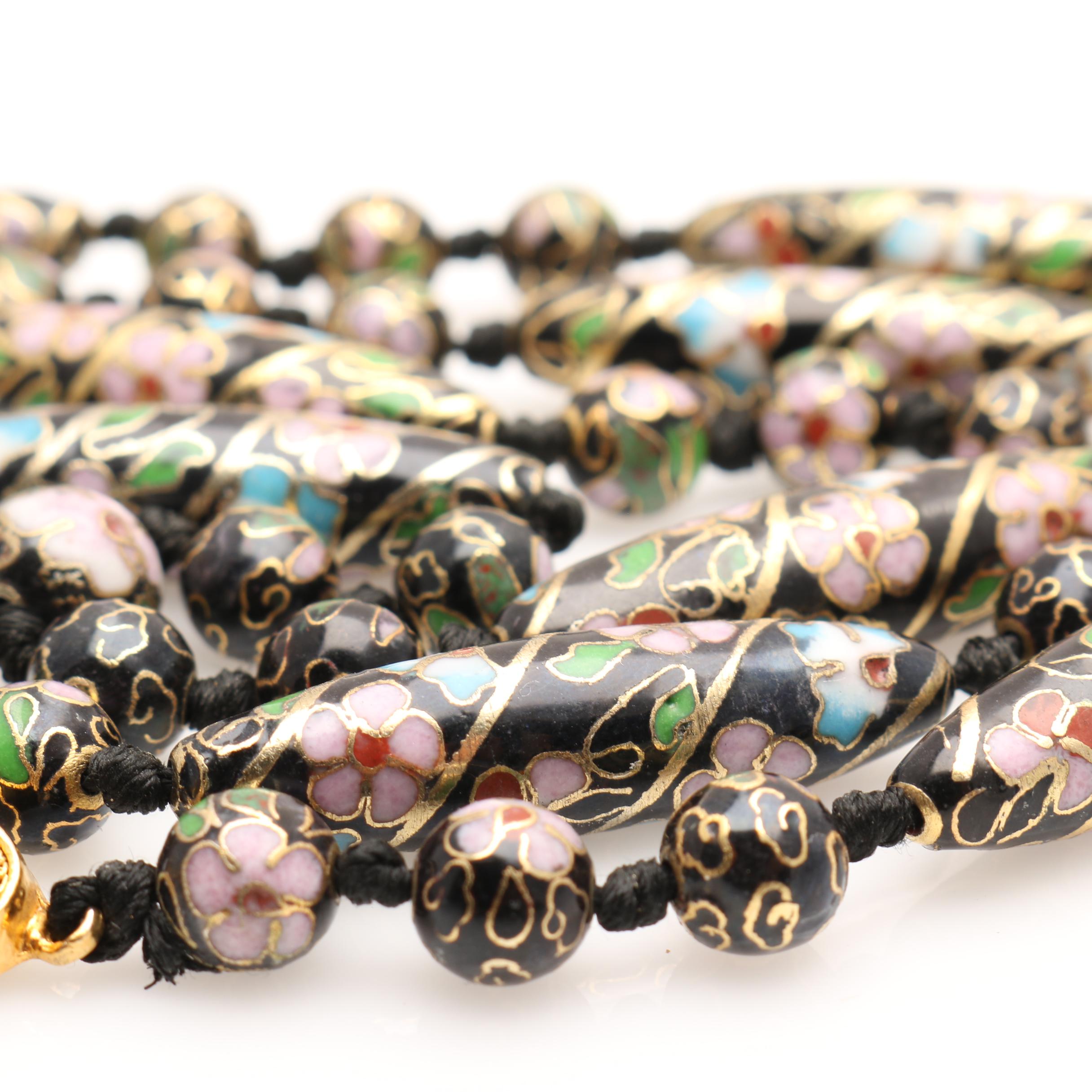 Over Thirty Chinese Cloisonne Bangles and Three Necklaces