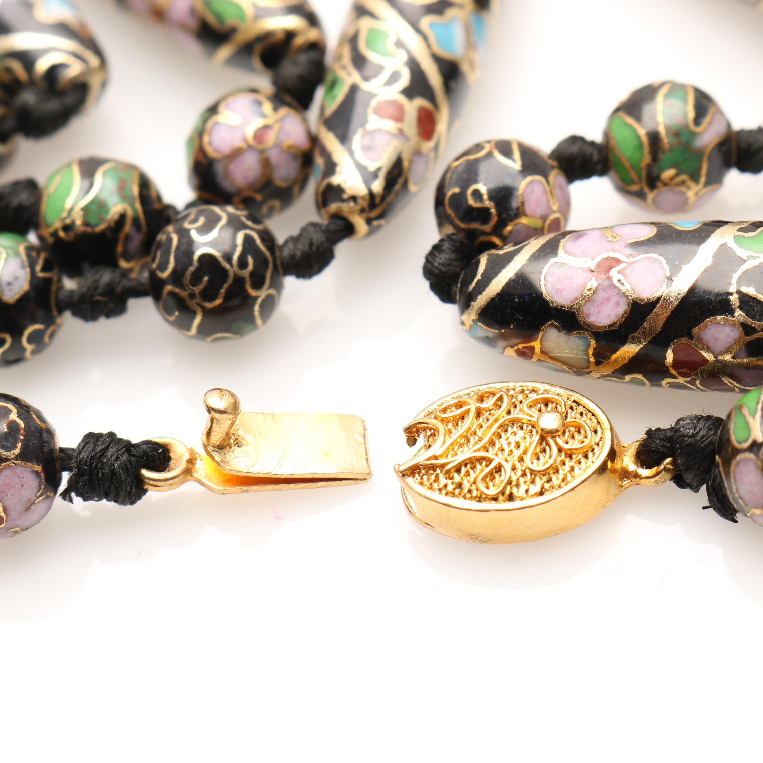 Over Thirty Chinese Cloisonne Bangles and Three Necklaces