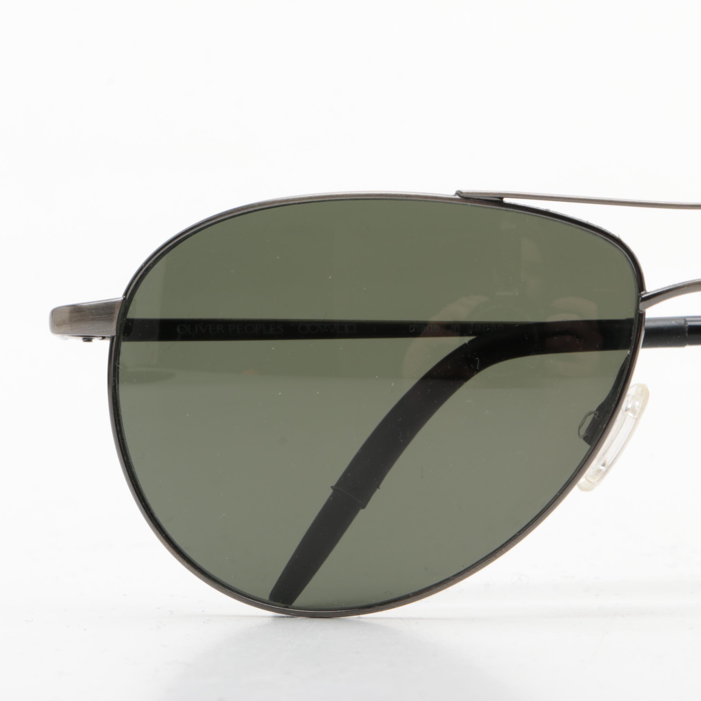 Oliver Peoples Aviator Sunglasses With Case