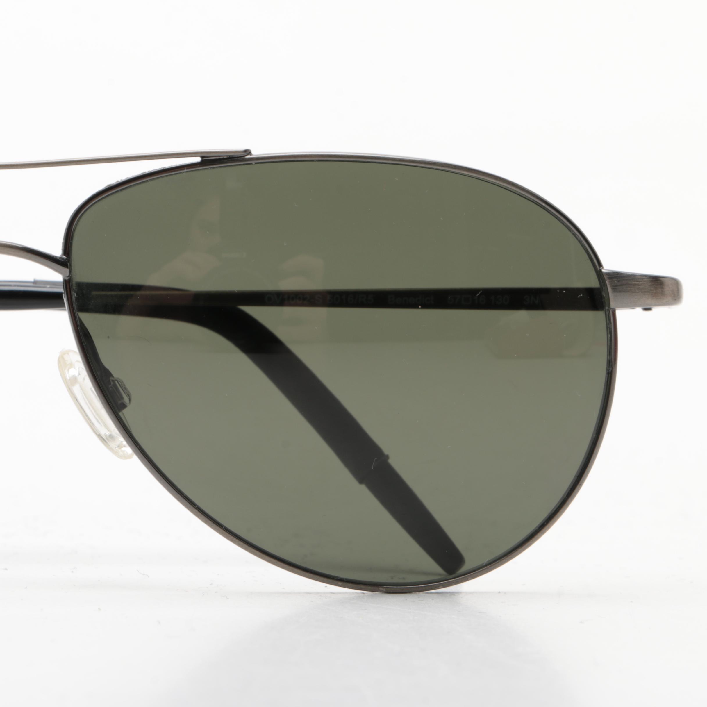 Oliver Peoples Aviator Sunglasses With Case
