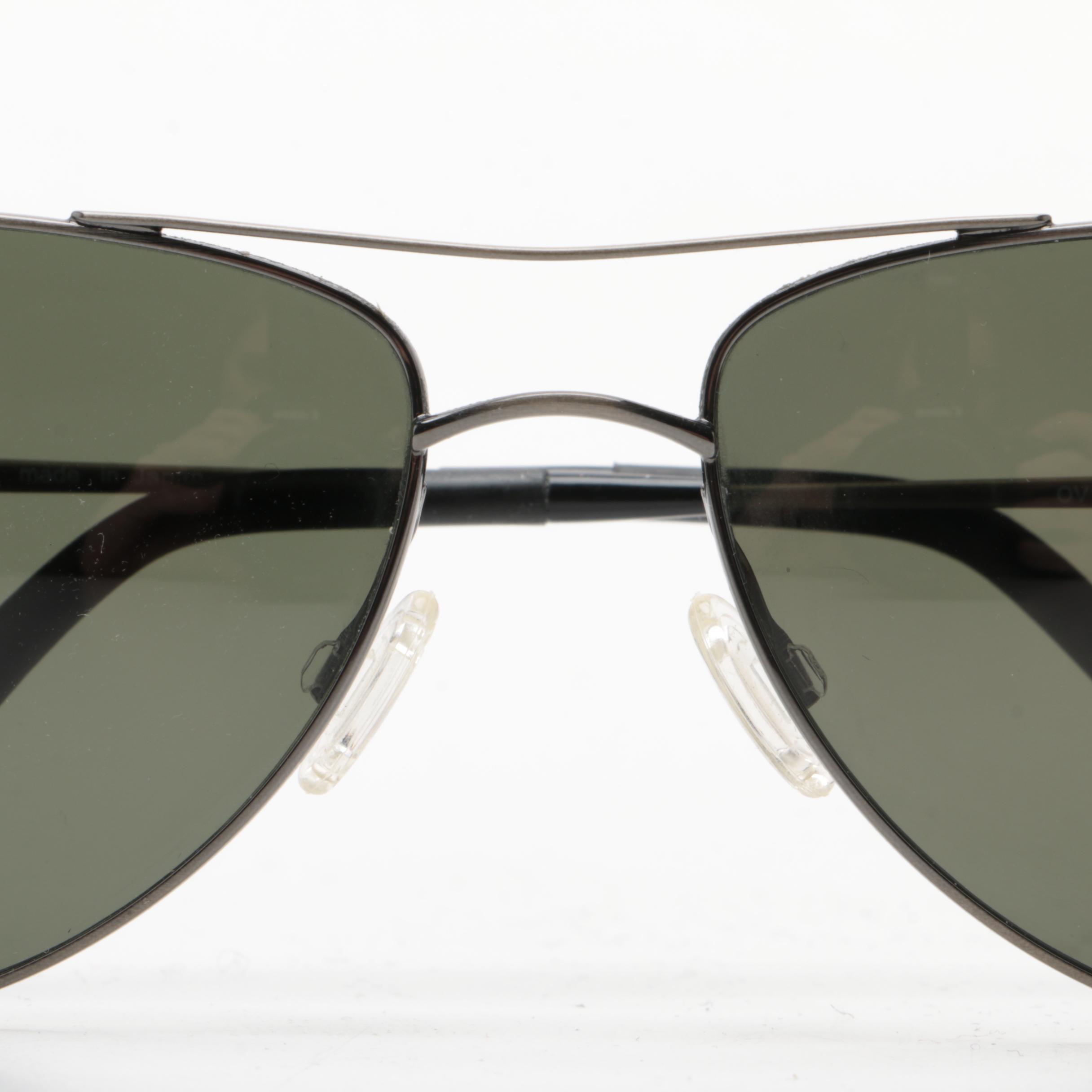 Oliver Peoples Aviator Sunglasses With Case