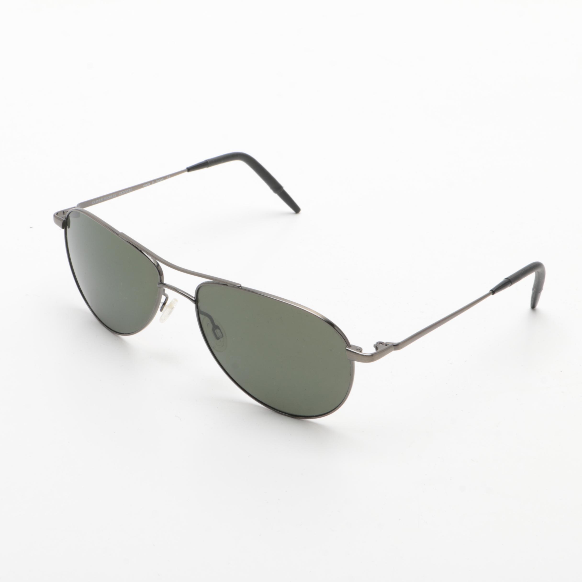 Oliver Peoples Aviator Sunglasses With Case