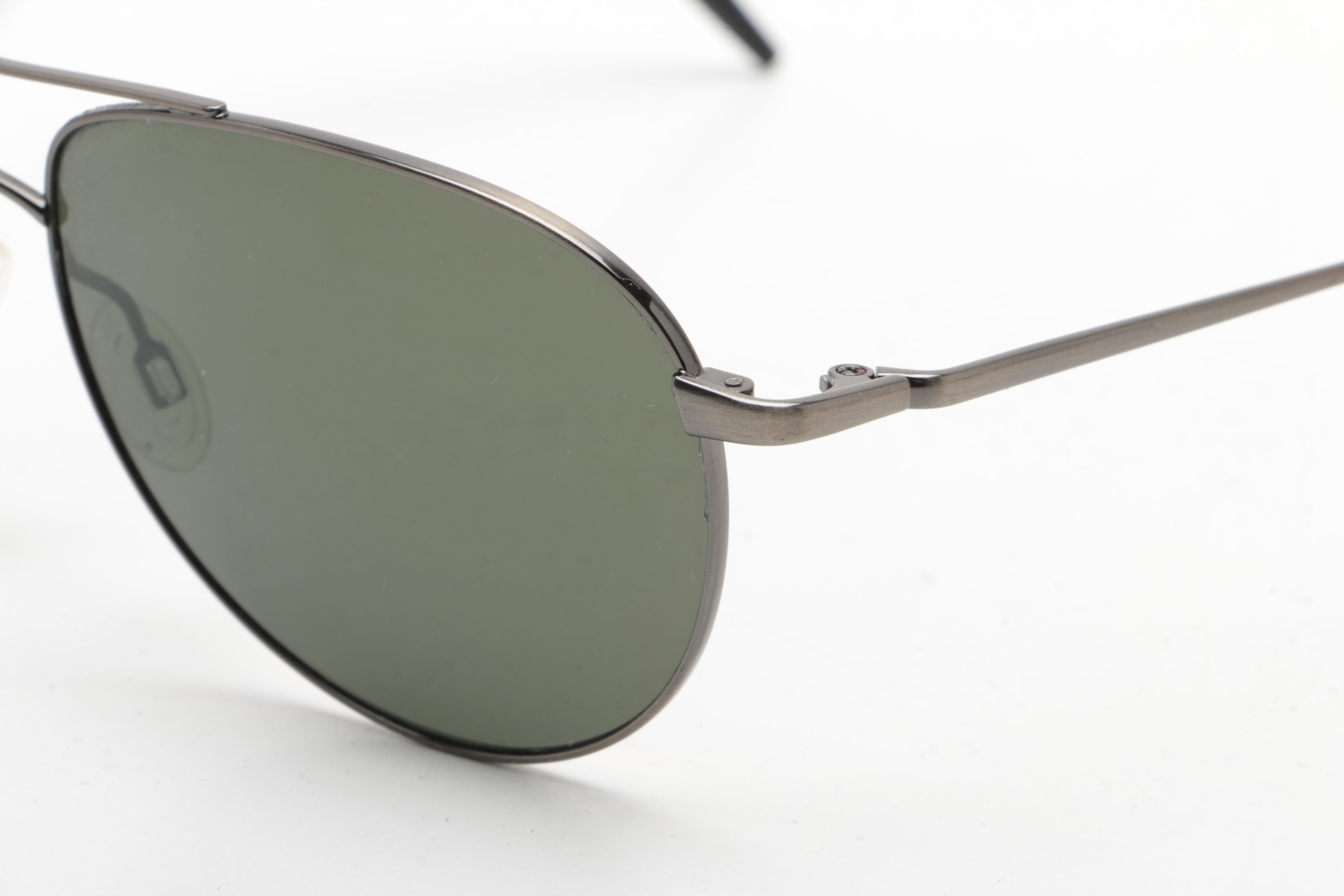 Oliver Peoples Aviator Sunglasses With Case