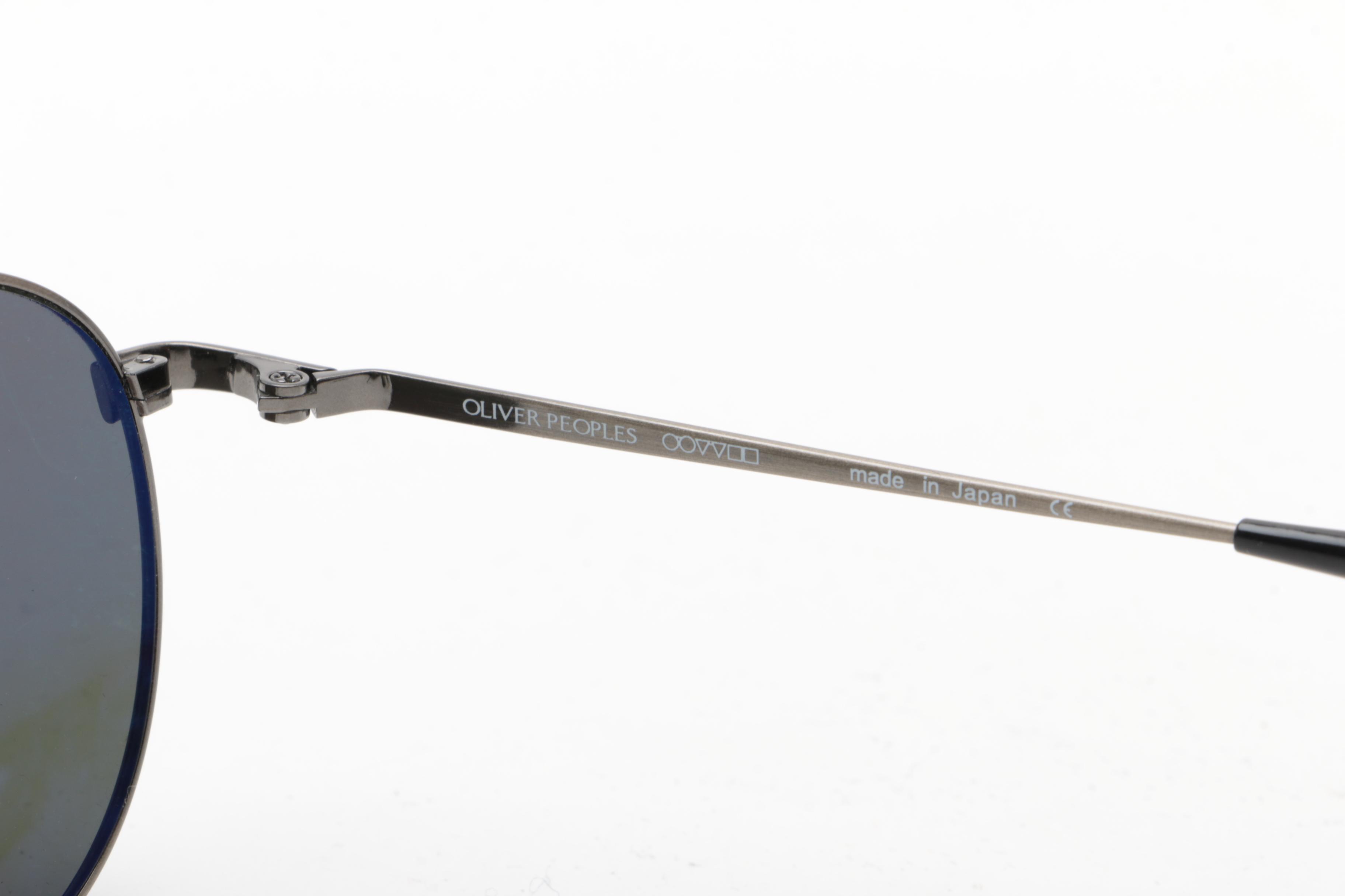 Oliver Peoples Aviator Sunglasses With Case