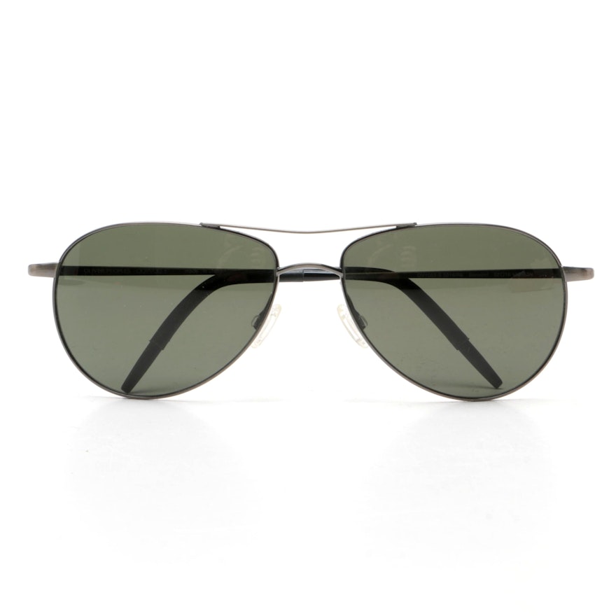 Oliver Peoples Aviator Sunglasses With Case