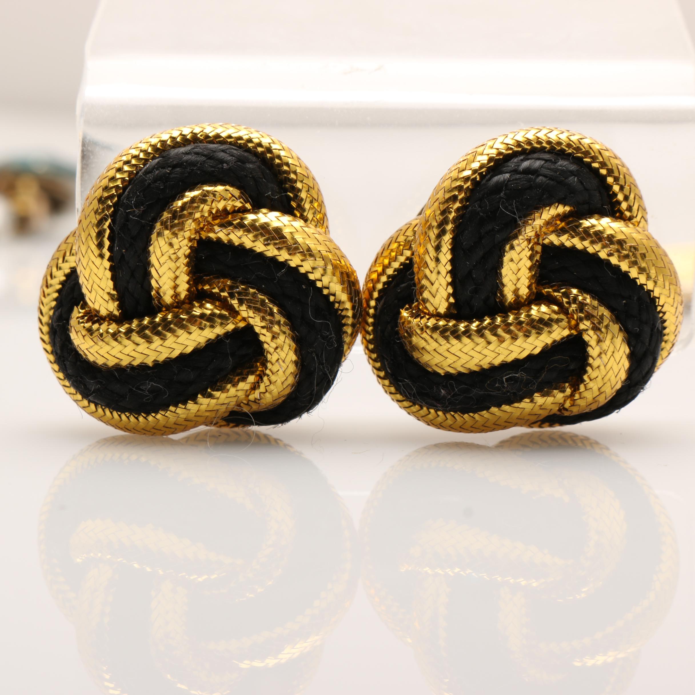 Vintage 1980s Bold Earrings and Brooch Including Les Bernard