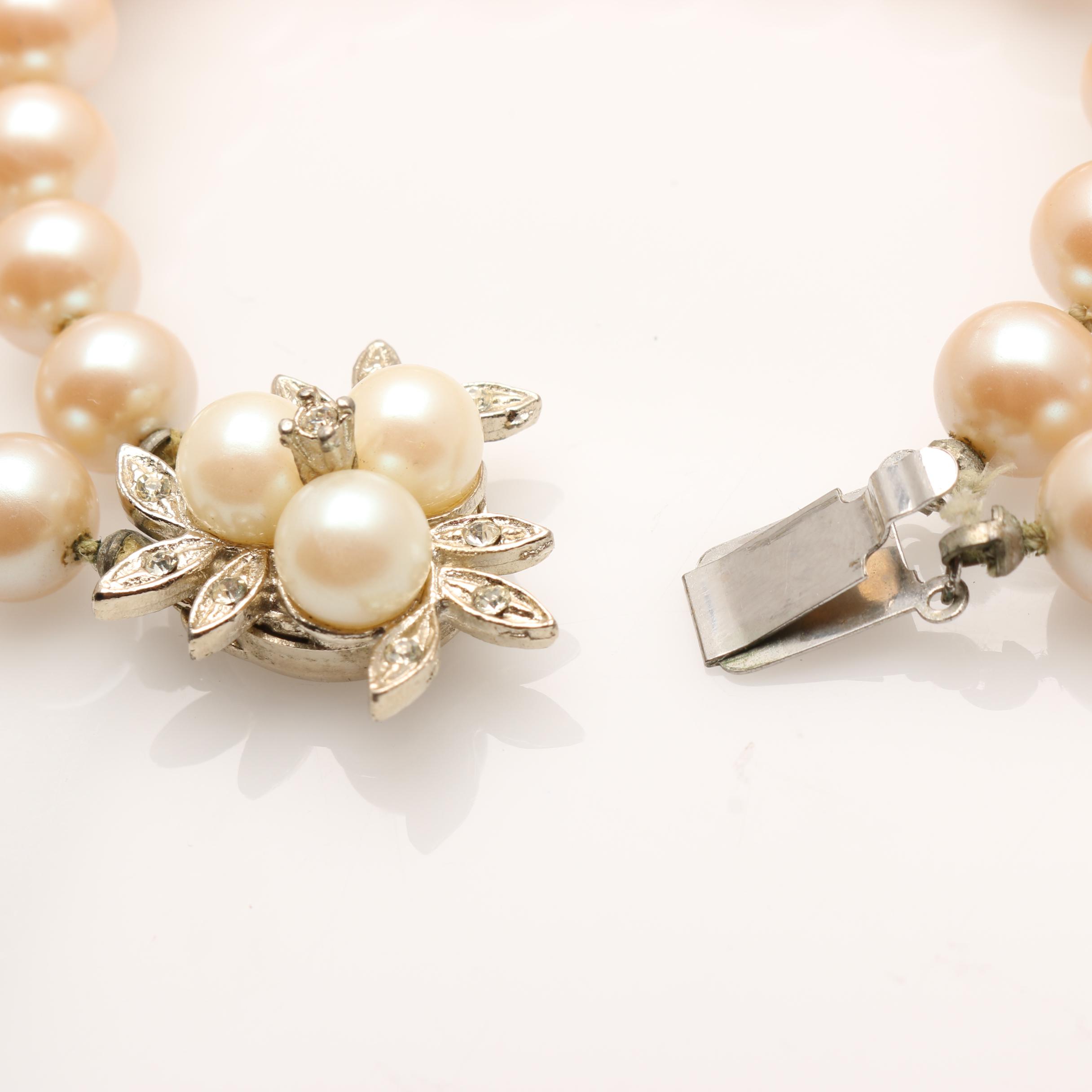 Vintage Opera Length Pearl and Bead Necklaces and Set with Earrings