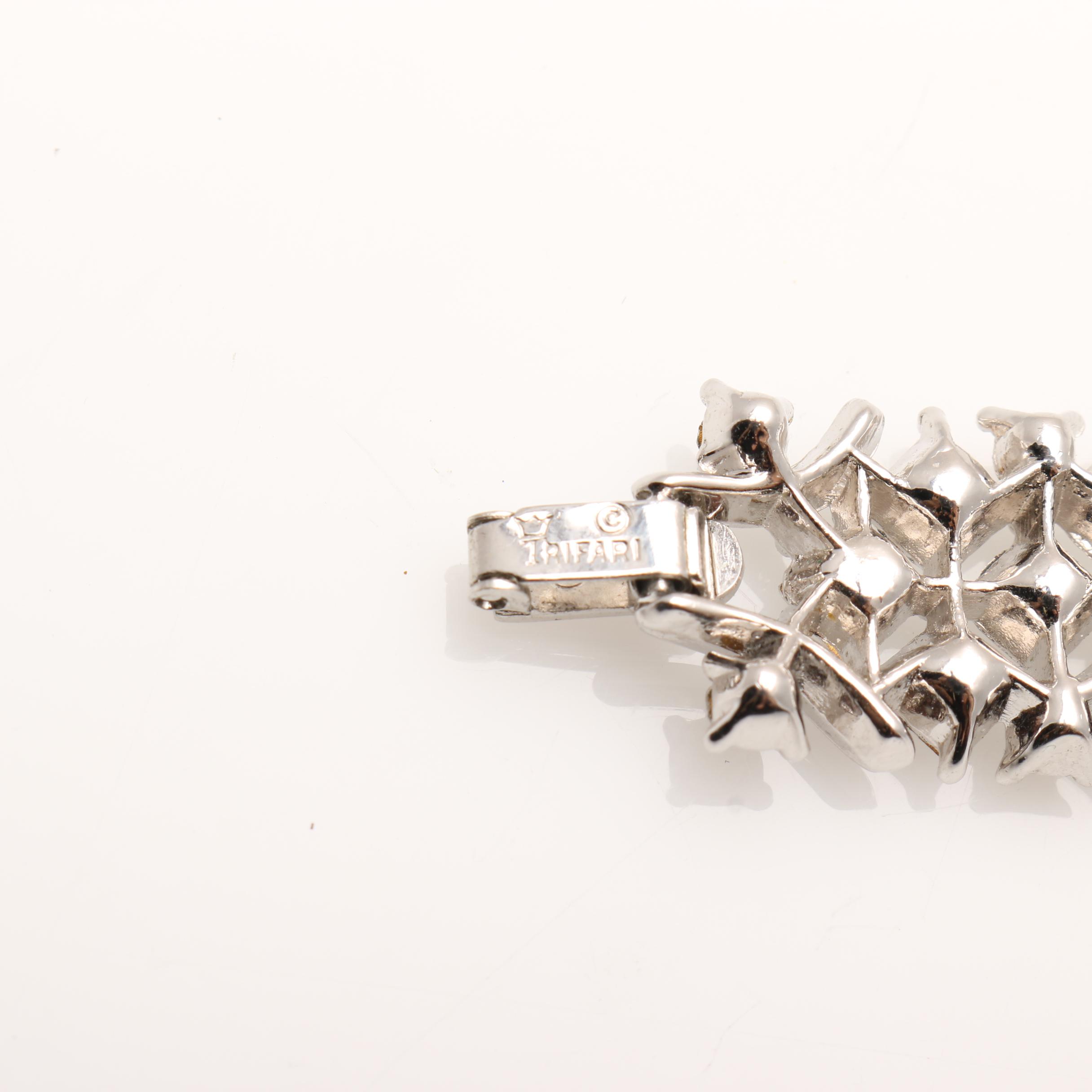 1960s Kramer Rhinestone Bracelet, Earrings, and Ring Parure