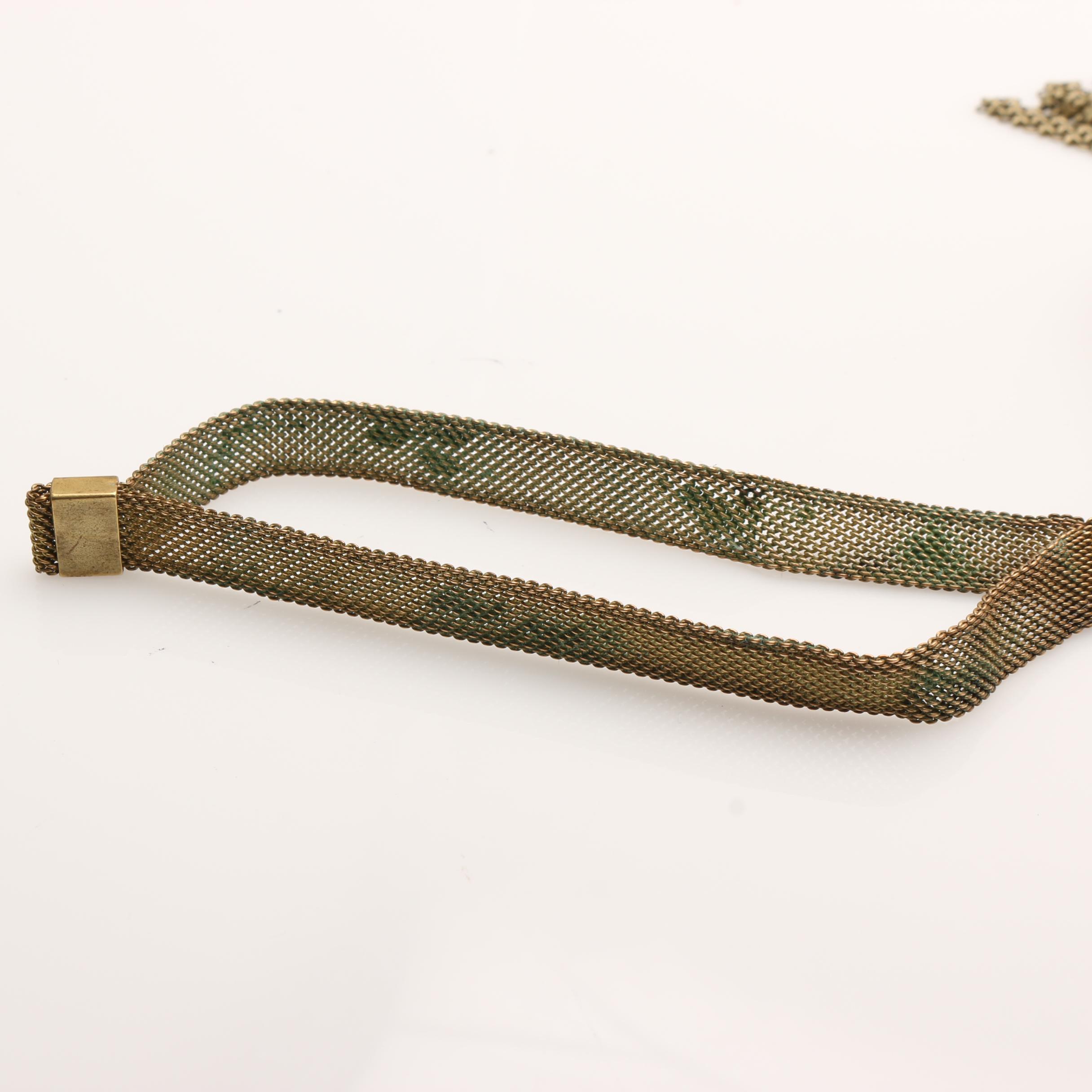 Antique Mesh Handbag with Cobalt Blue Glass Clasp Jewel