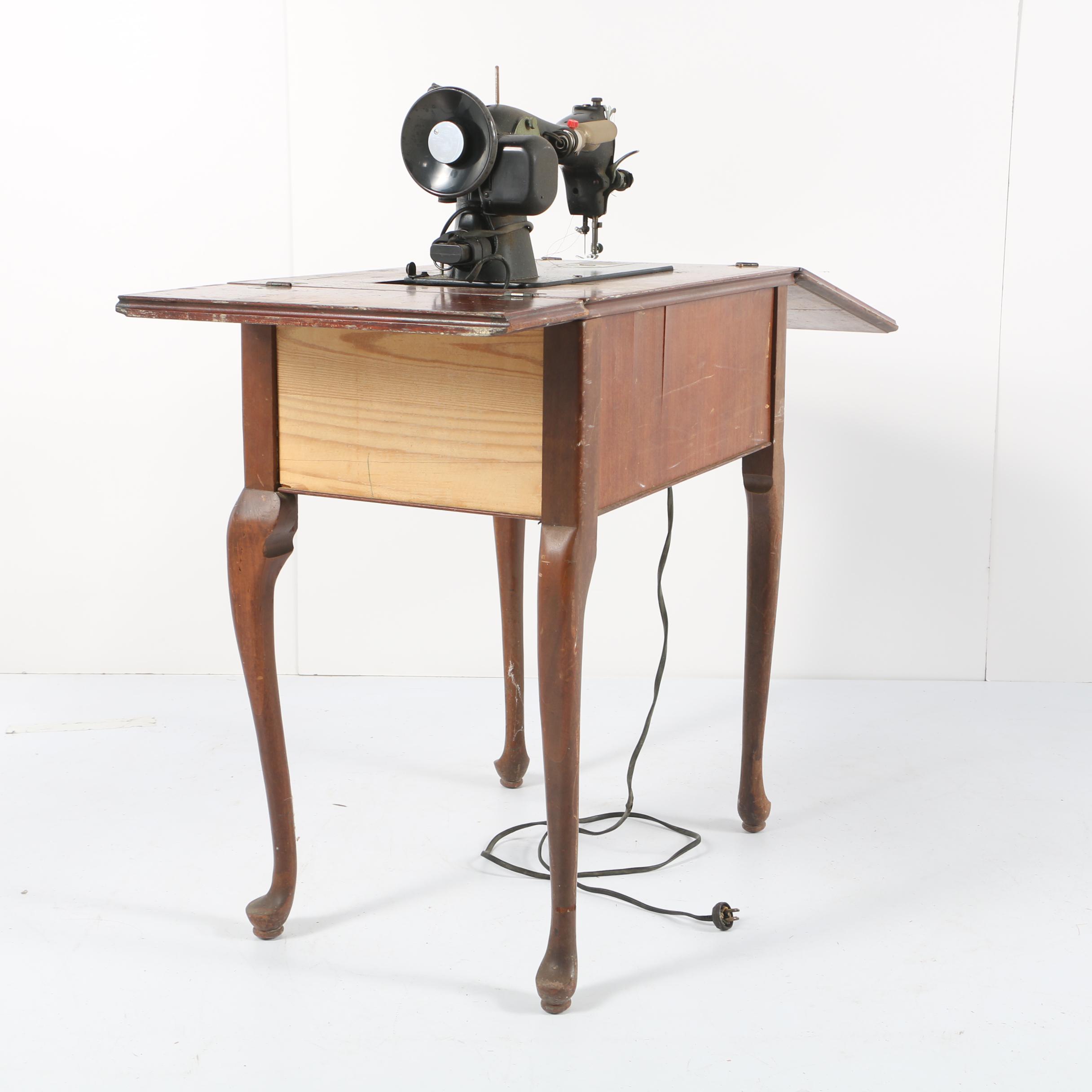 Vintage 1950's Built-in Singer Sewing Machine
