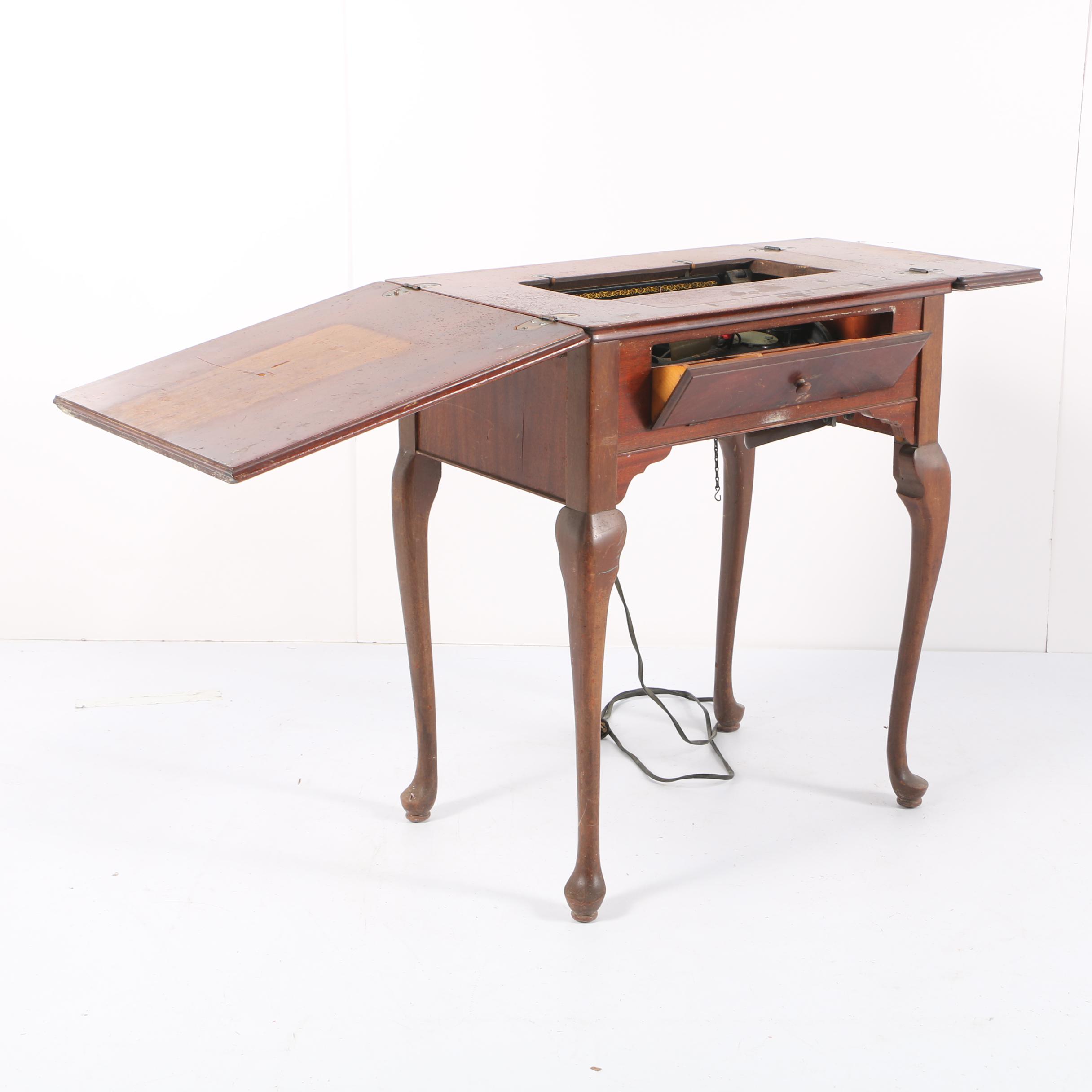 Vintage 1950's Built-in Singer Sewing Machine