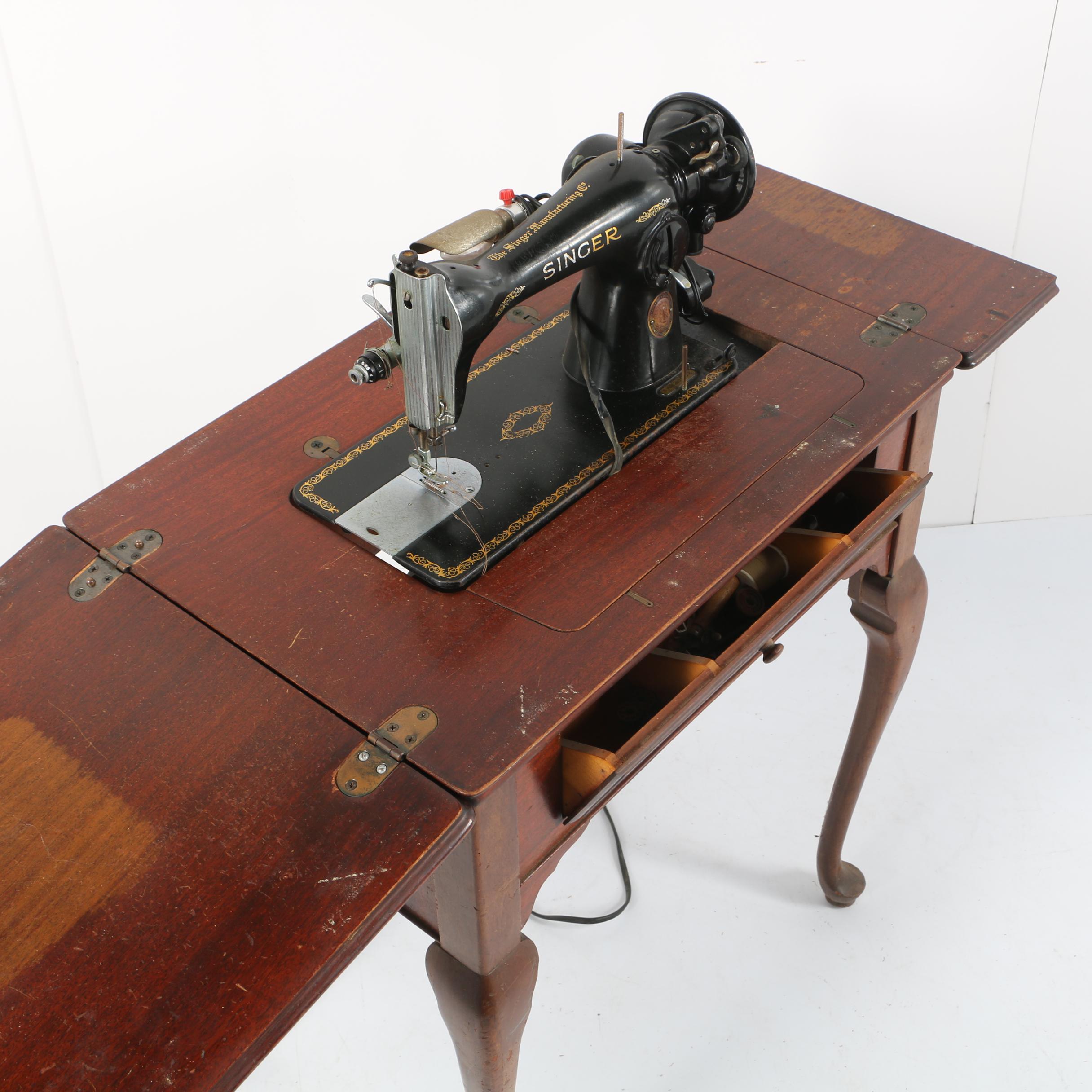 Vintage 1950's Built-in Singer Sewing Machine
