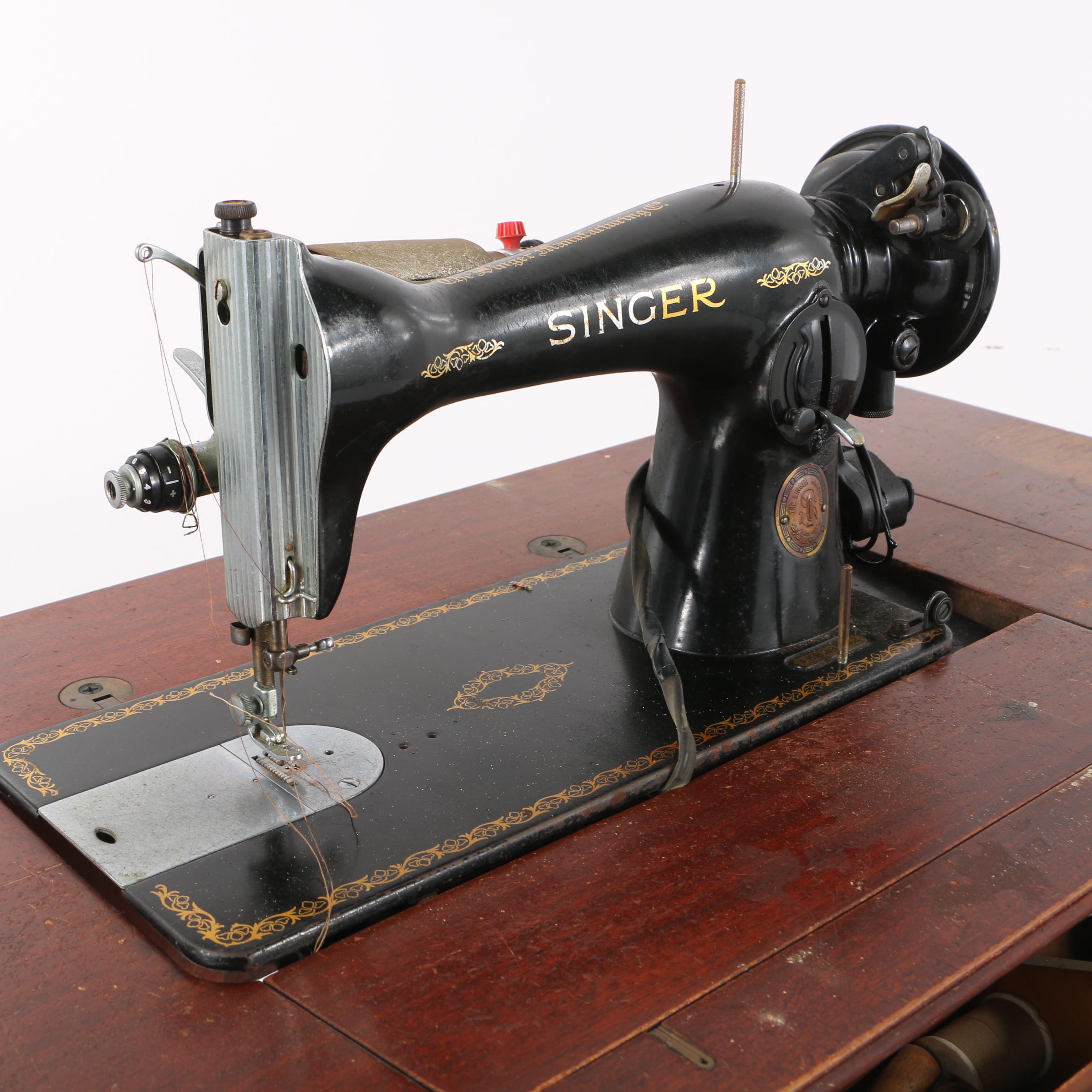 Vintage 1950's Built-in Singer Sewing Machine