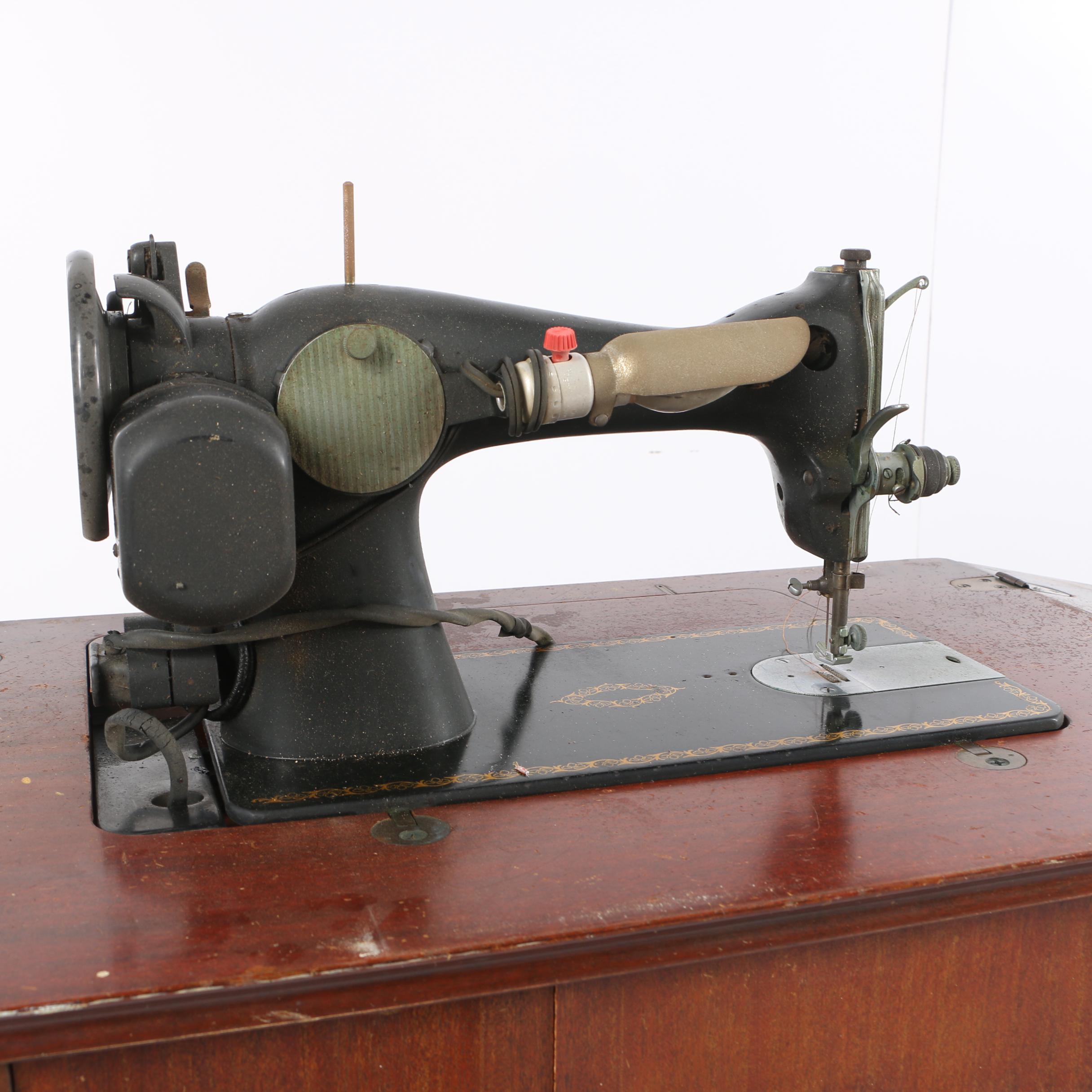 Vintage 1950's Built-in Singer Sewing Machine