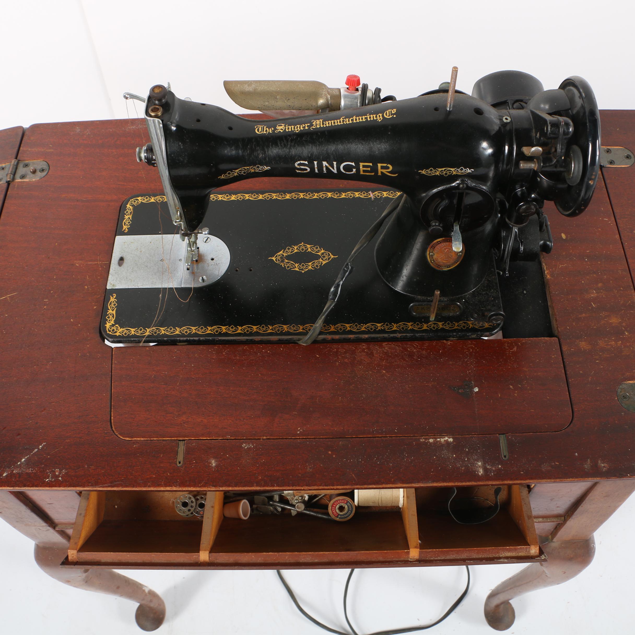 Vintage 1950's Built-in Singer Sewing Machine