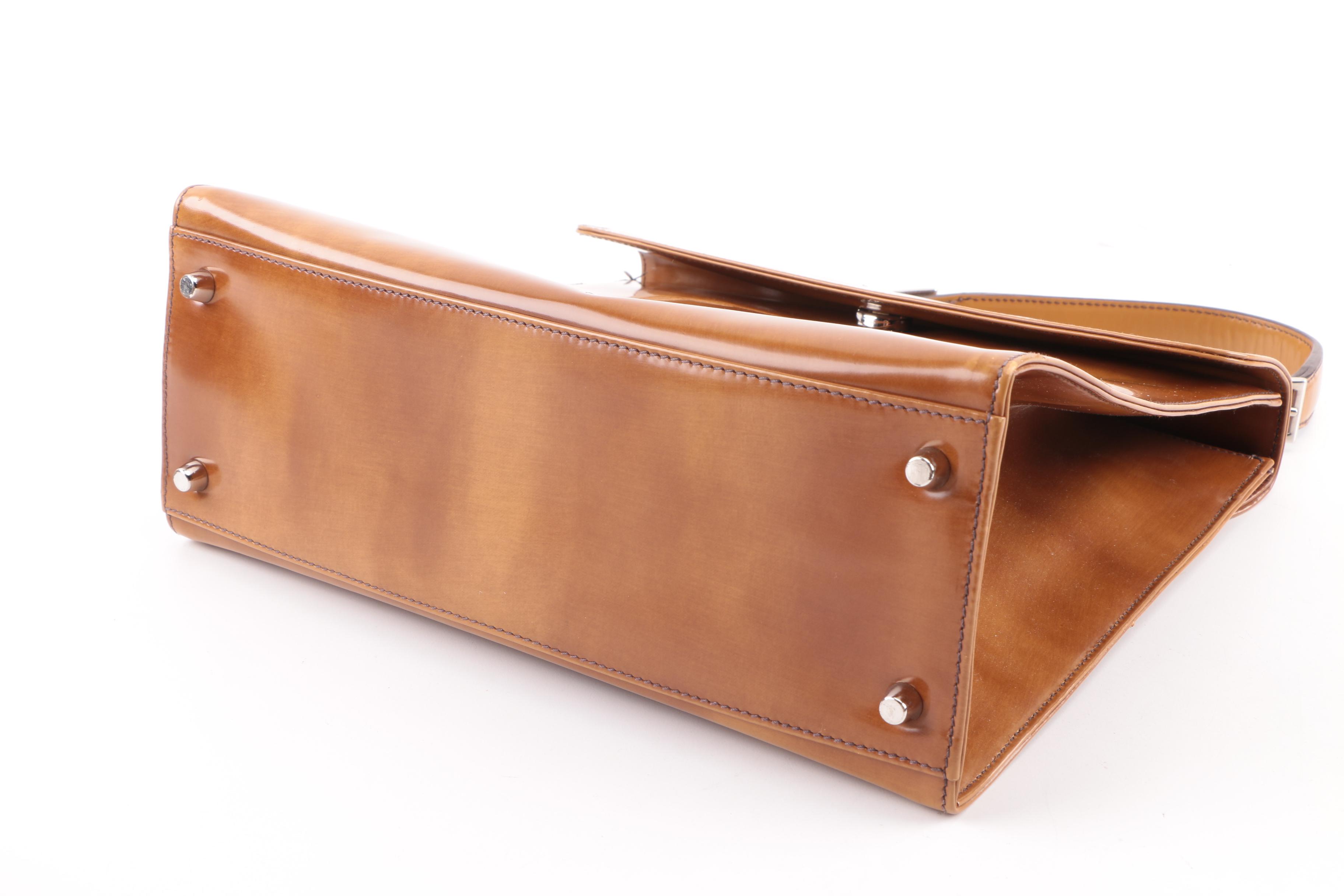 2005 Prada Ambra Spazzolato Leather Frame Bag